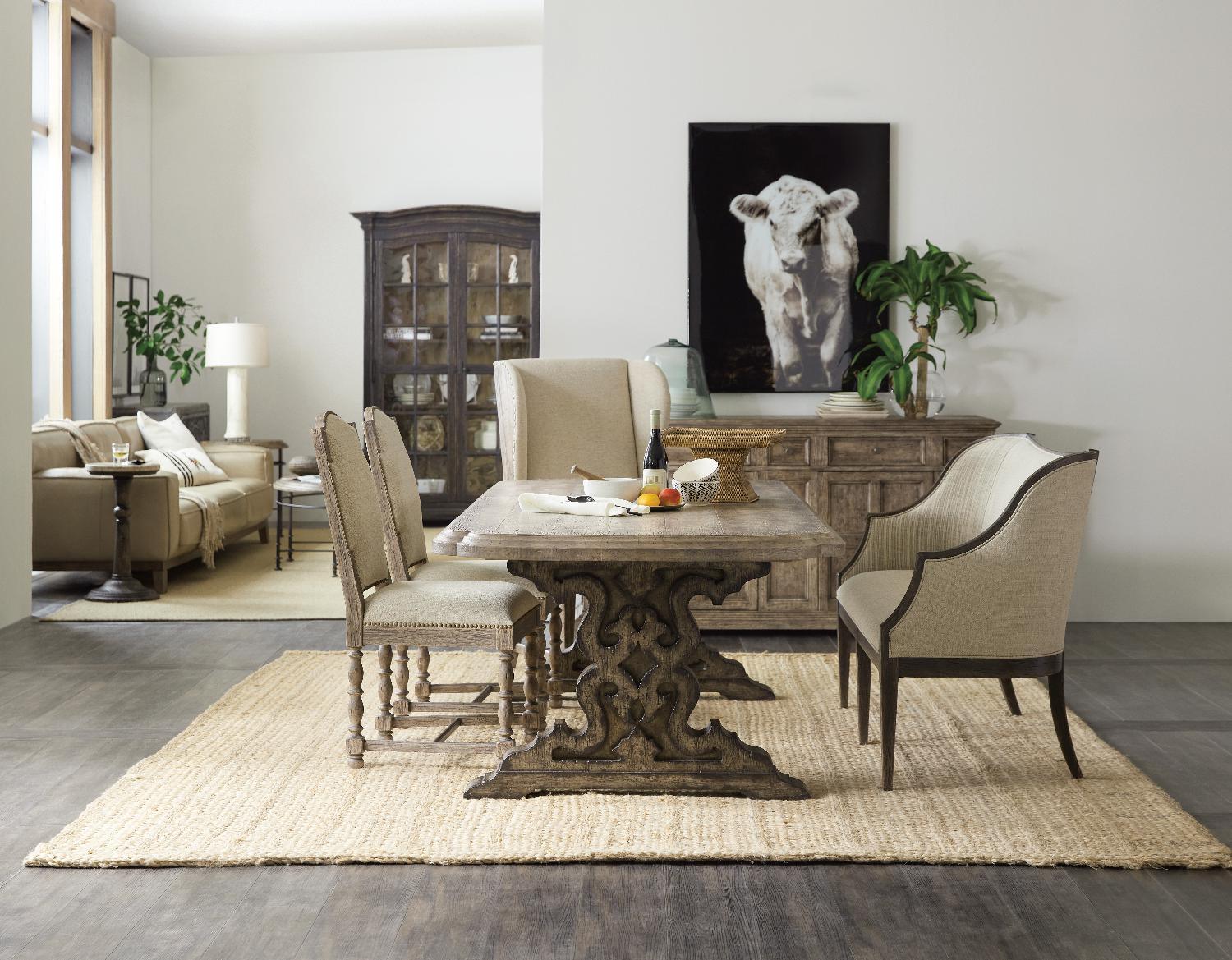 La Grange Le Vieux 86in Double Pedestal Table with2-18in Leaves - Frankwebs