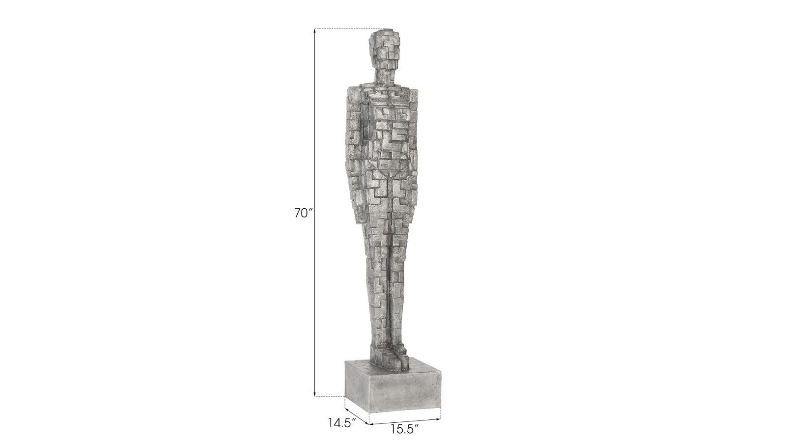Puzzle Woman Sculpture, Black/Silver, Aluminum - Frankwebs