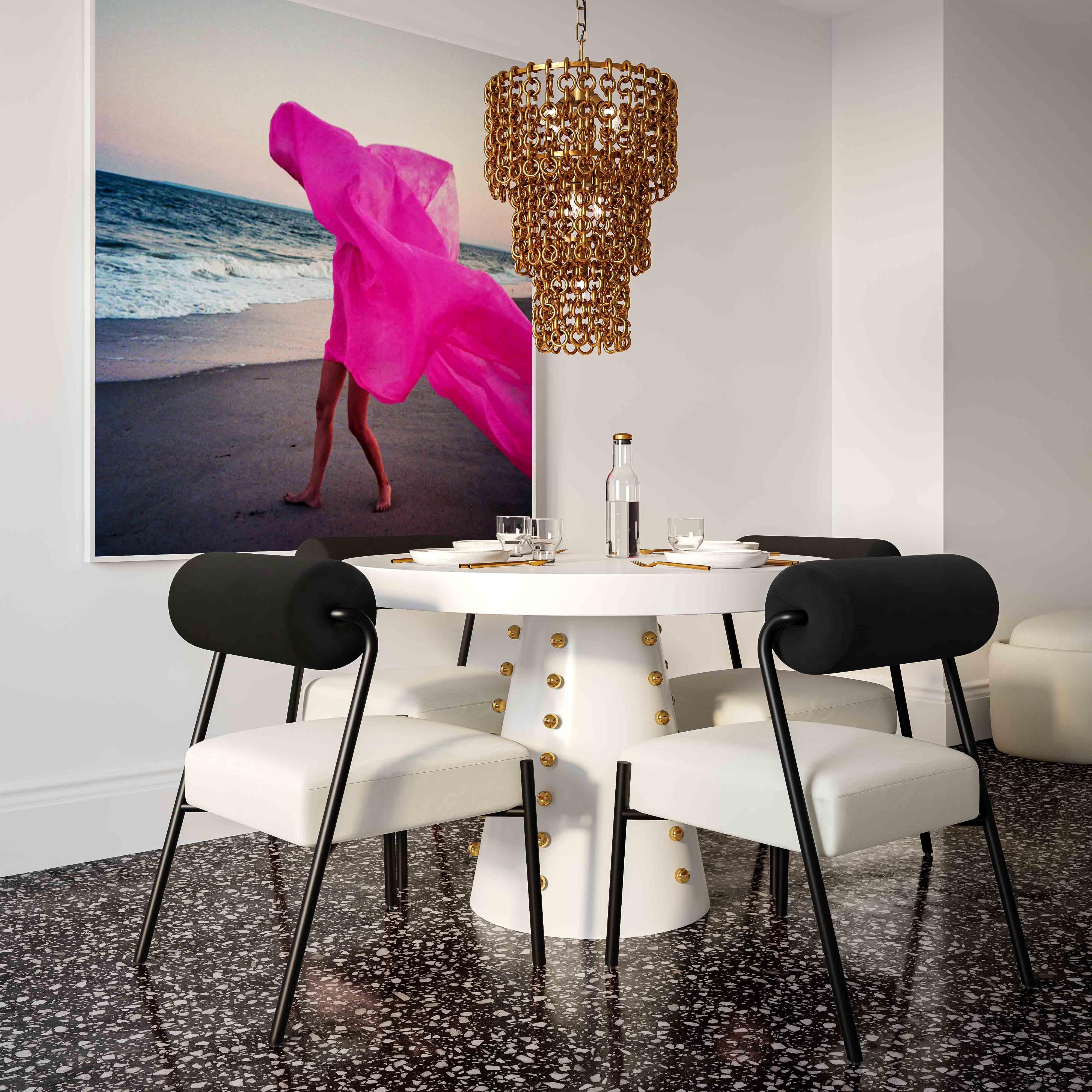 Nirsa Brass Chain Link 3-Tier Chandelier - Frankwebs