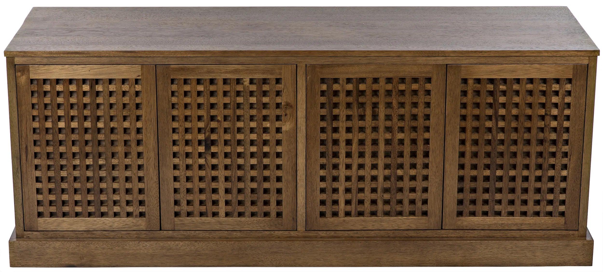 Genti 4 Door Sideboard, Dark Walnut - Frankwebs