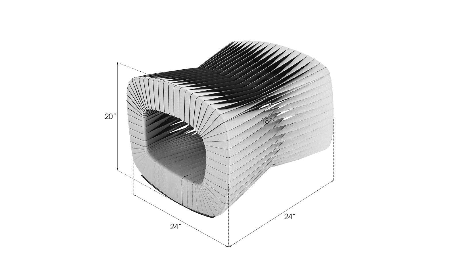 Seat Belt Ottoman, Gray/Black - Frankwebs