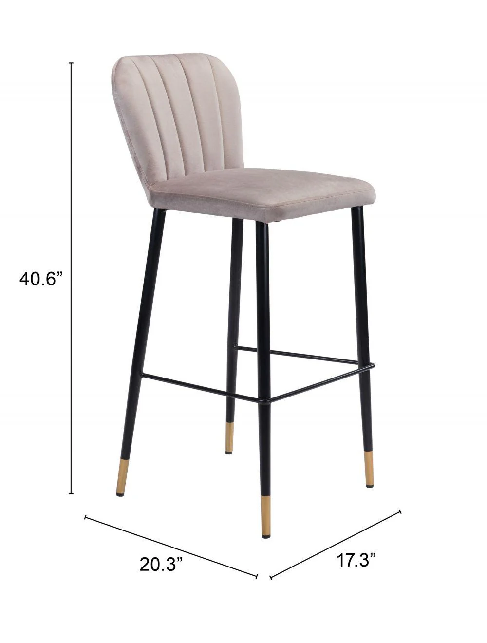 Manchester Bar Chair (Set of 2) Gray - Frankwebs