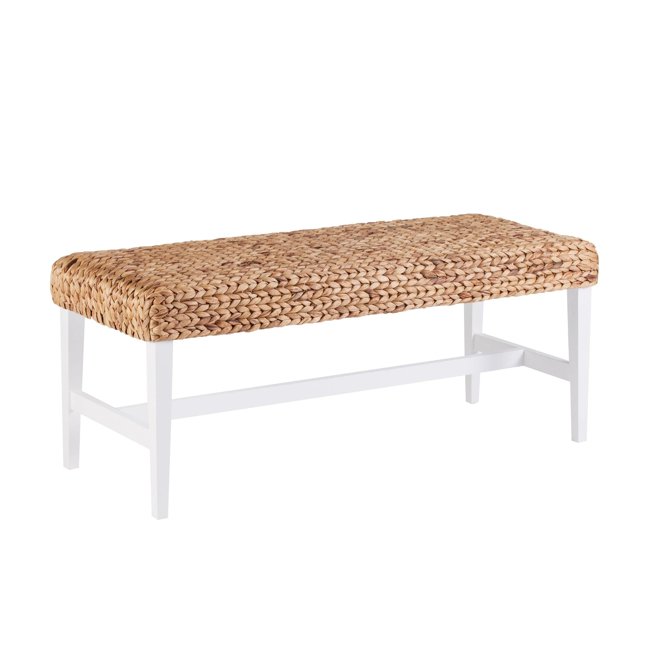 Standerson White Woven Coffee Table Bench - Frankwebs