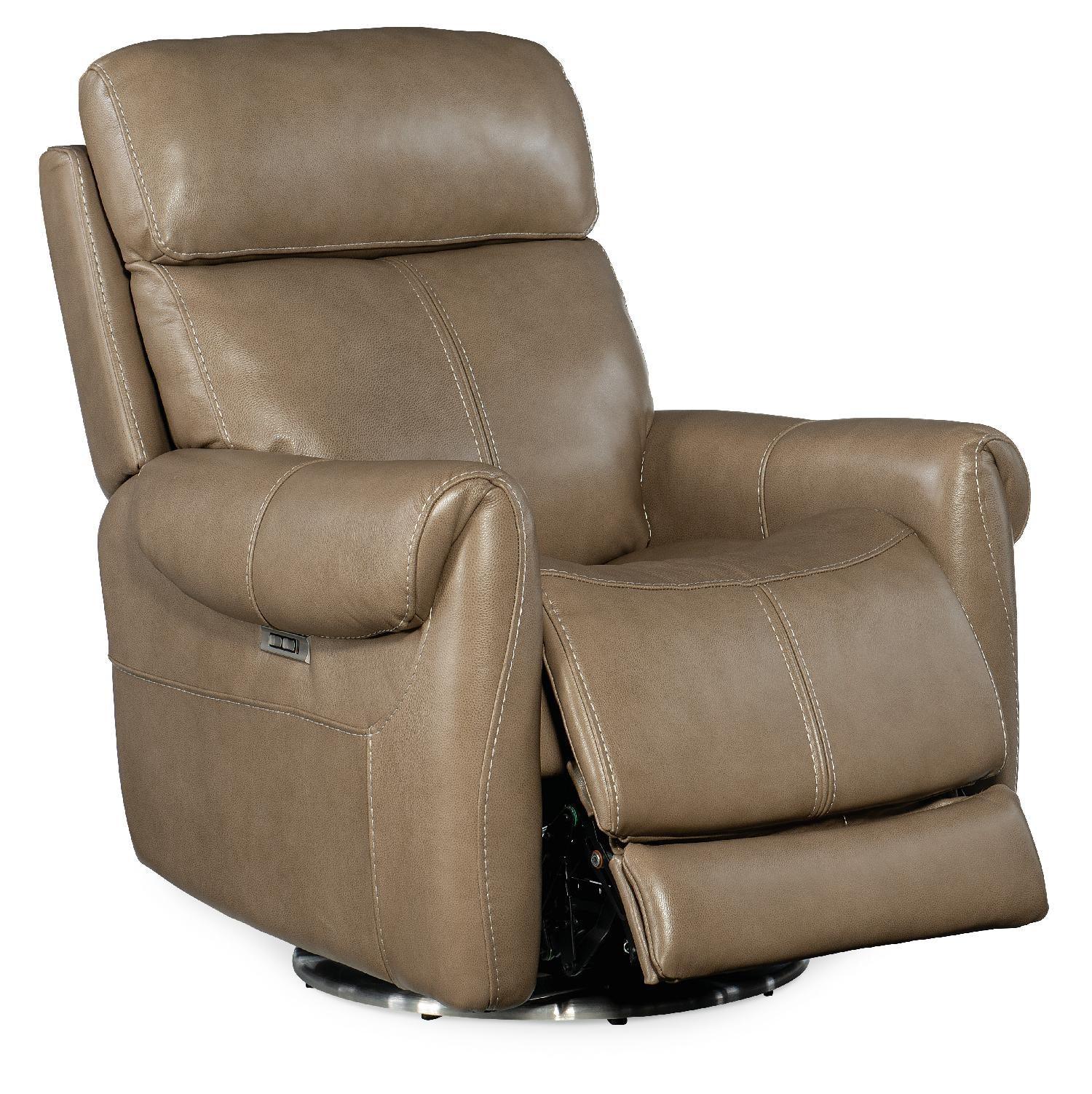 Sterling Swivel Power Recliner with Power Headrest - Frankwebs