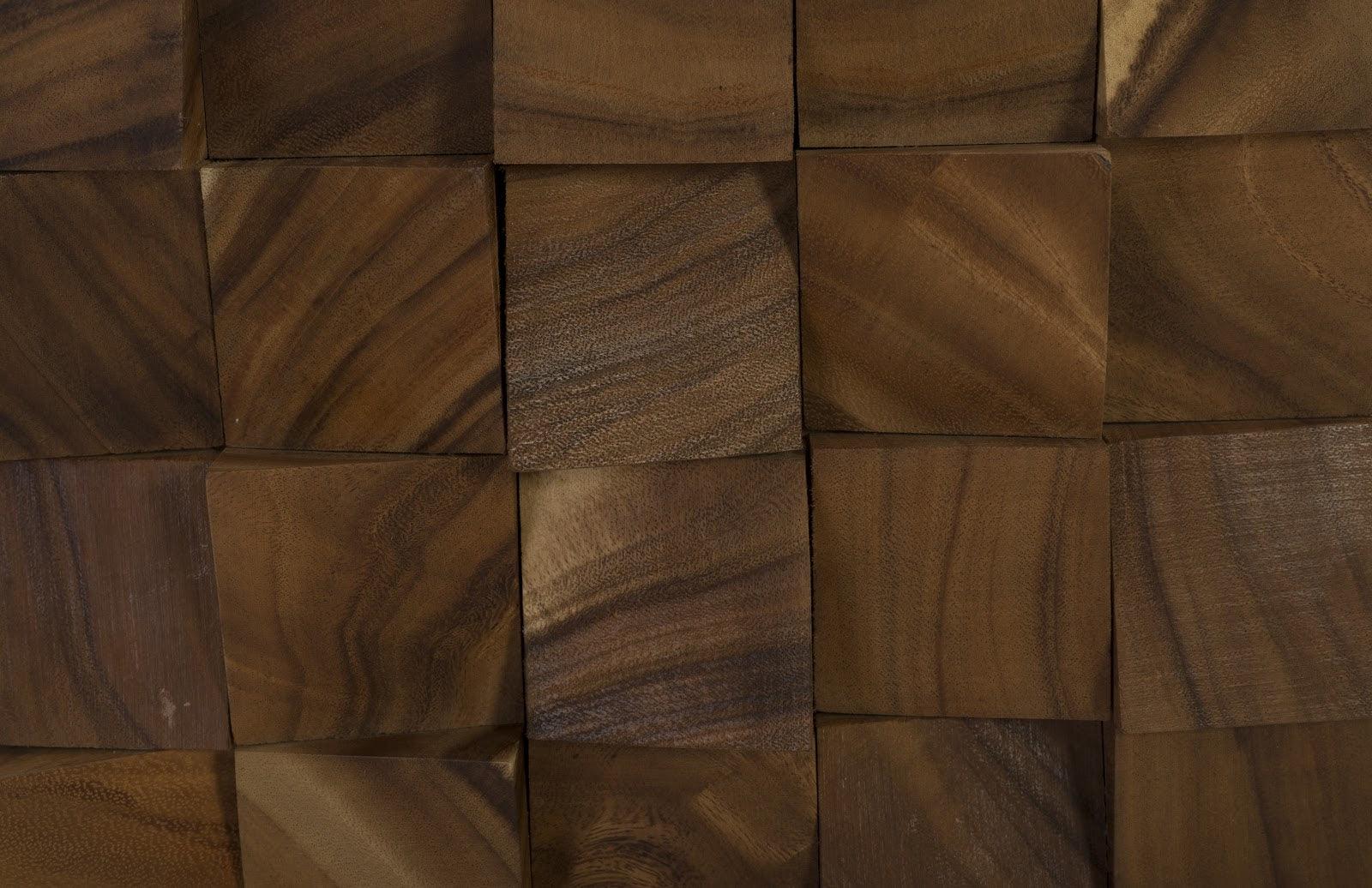 Blocks Wall Tile, Chamcha Wood, Natural - Frankwebs