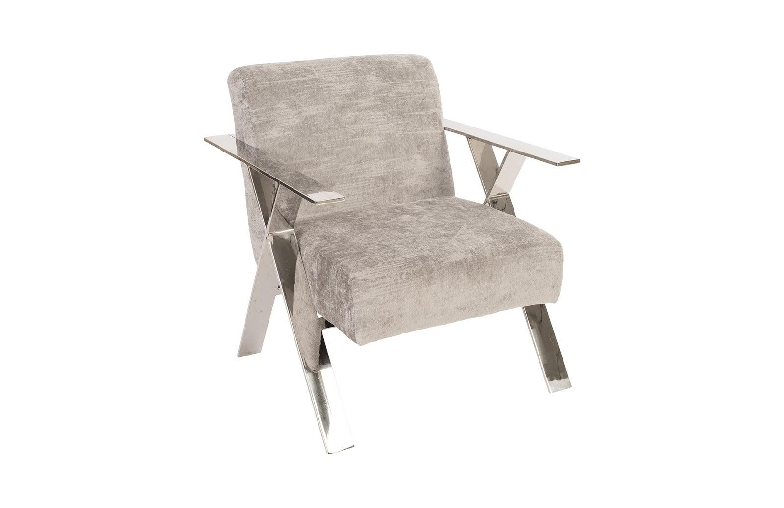 Allure Club Chair, Diva Gray , Stainless Steel Frame - Frankwebs