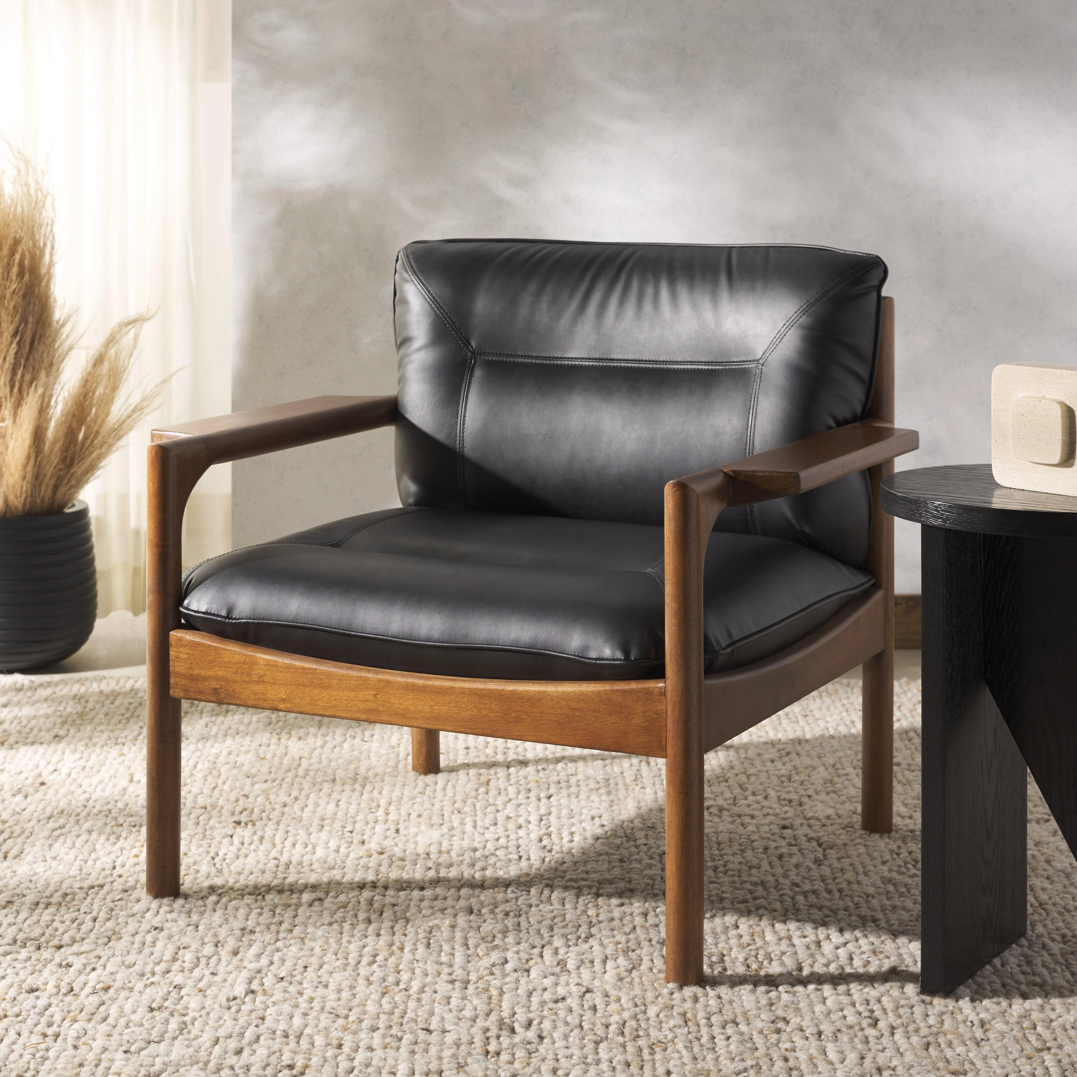Phylis Vegan Leather Accent Chair - Frankwebs
