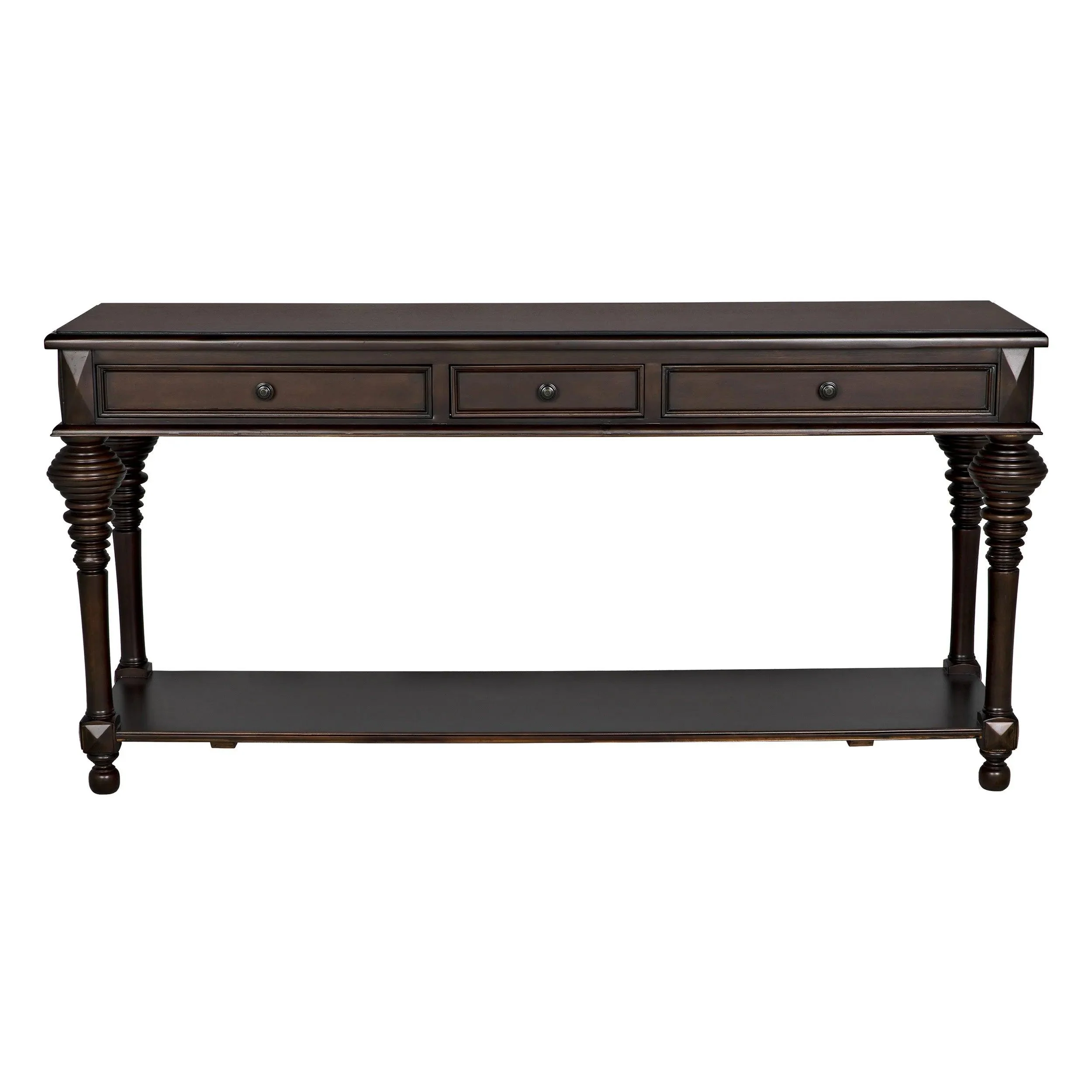 Colonial Large Sofa Table, Distressed Brown - Frankwebs