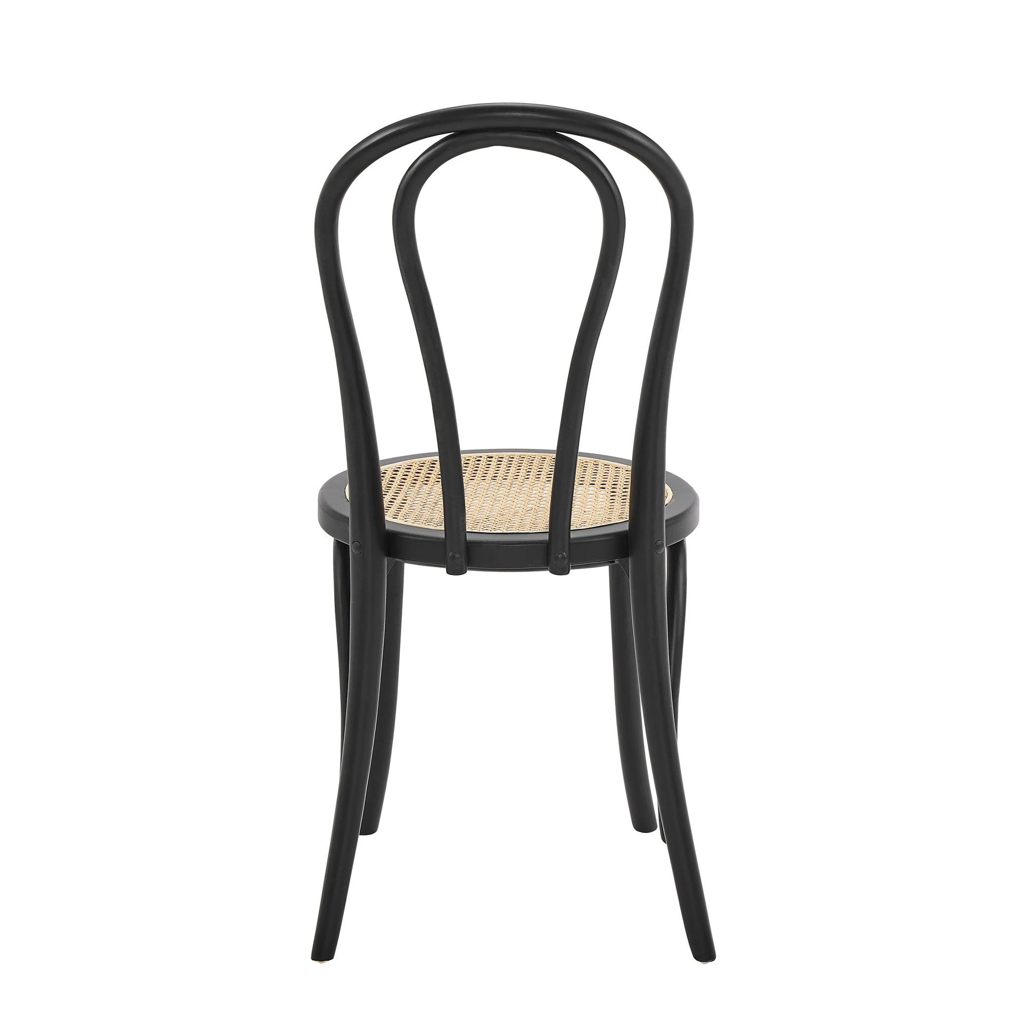 Marko Side Chair in Matte Black with Natural Seat - Frankwebs