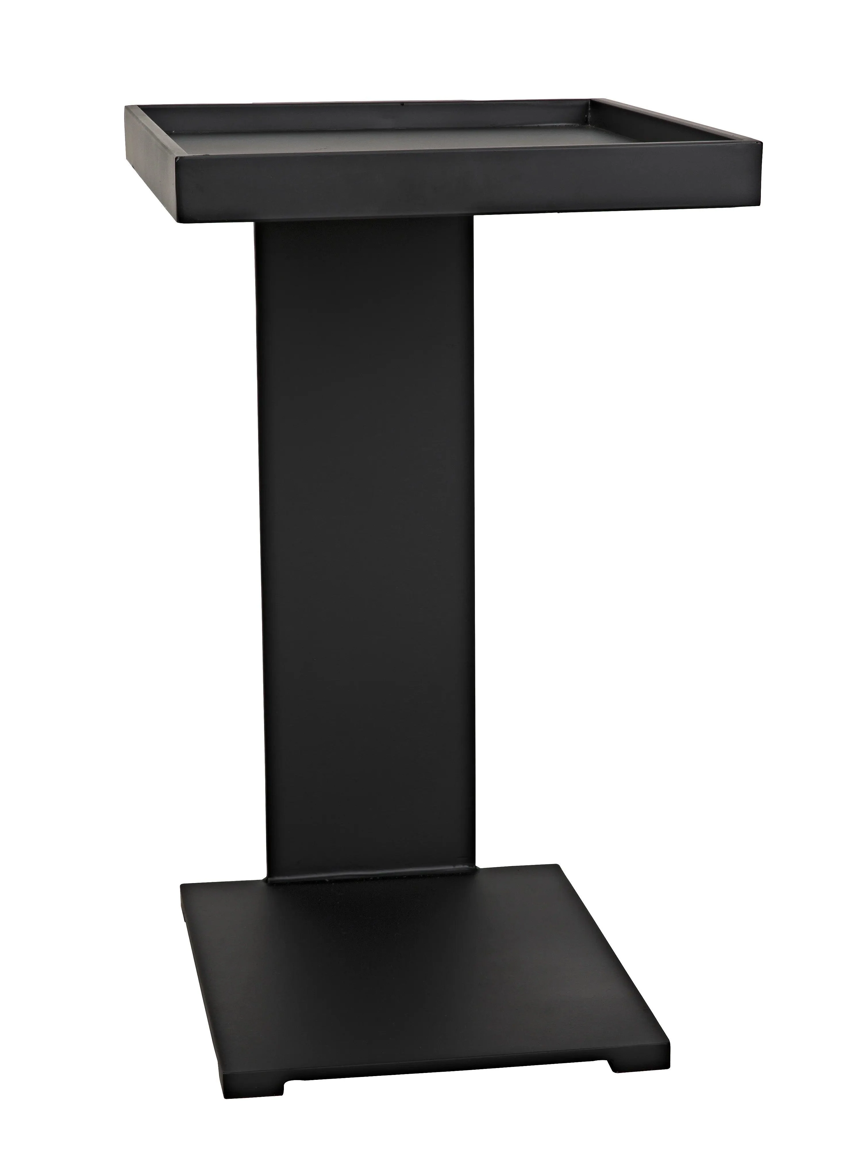 Ledge All Metal Side Table, Black Steel - Frankwebs
