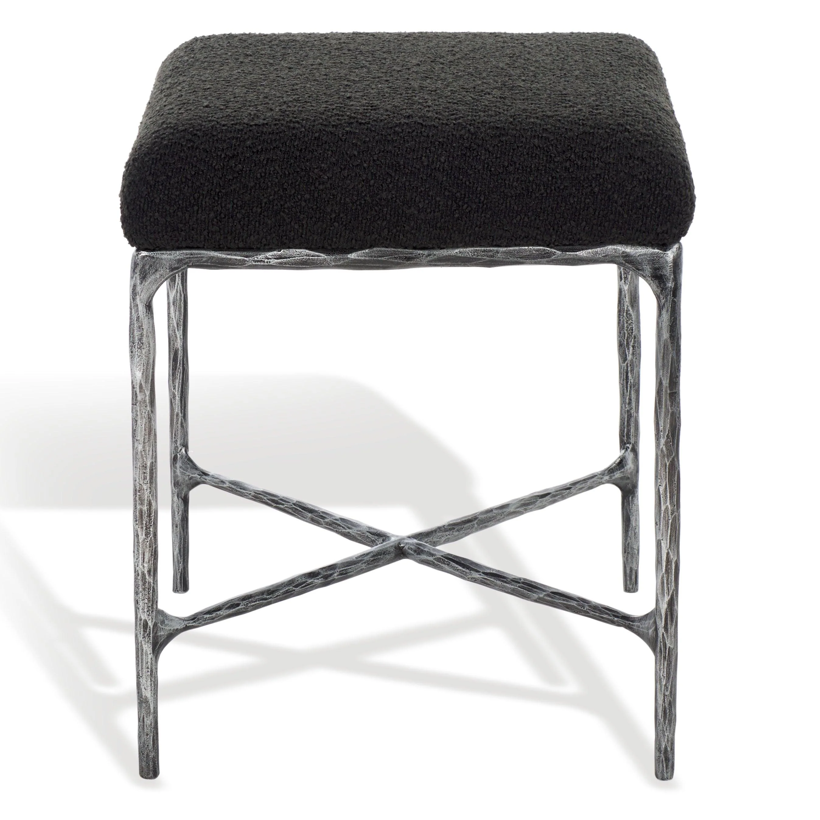 MANDY BOUCLE AND METAL OTTOMAN - Frankwebs
