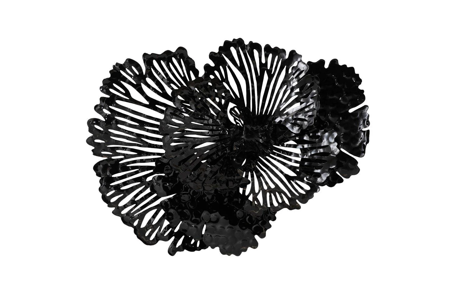 Flower Wall Art, Small, Black, Metal - Frankwebs