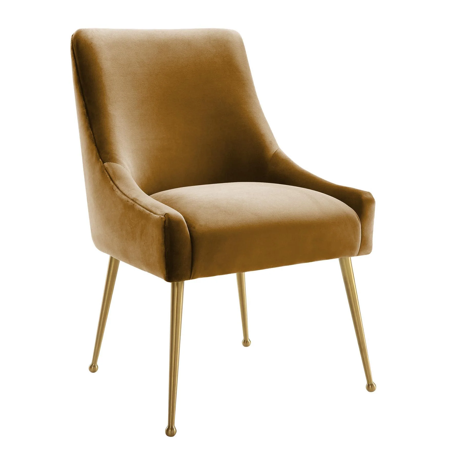Beatrix Cognac Velvet Side Chair - Frankwebs