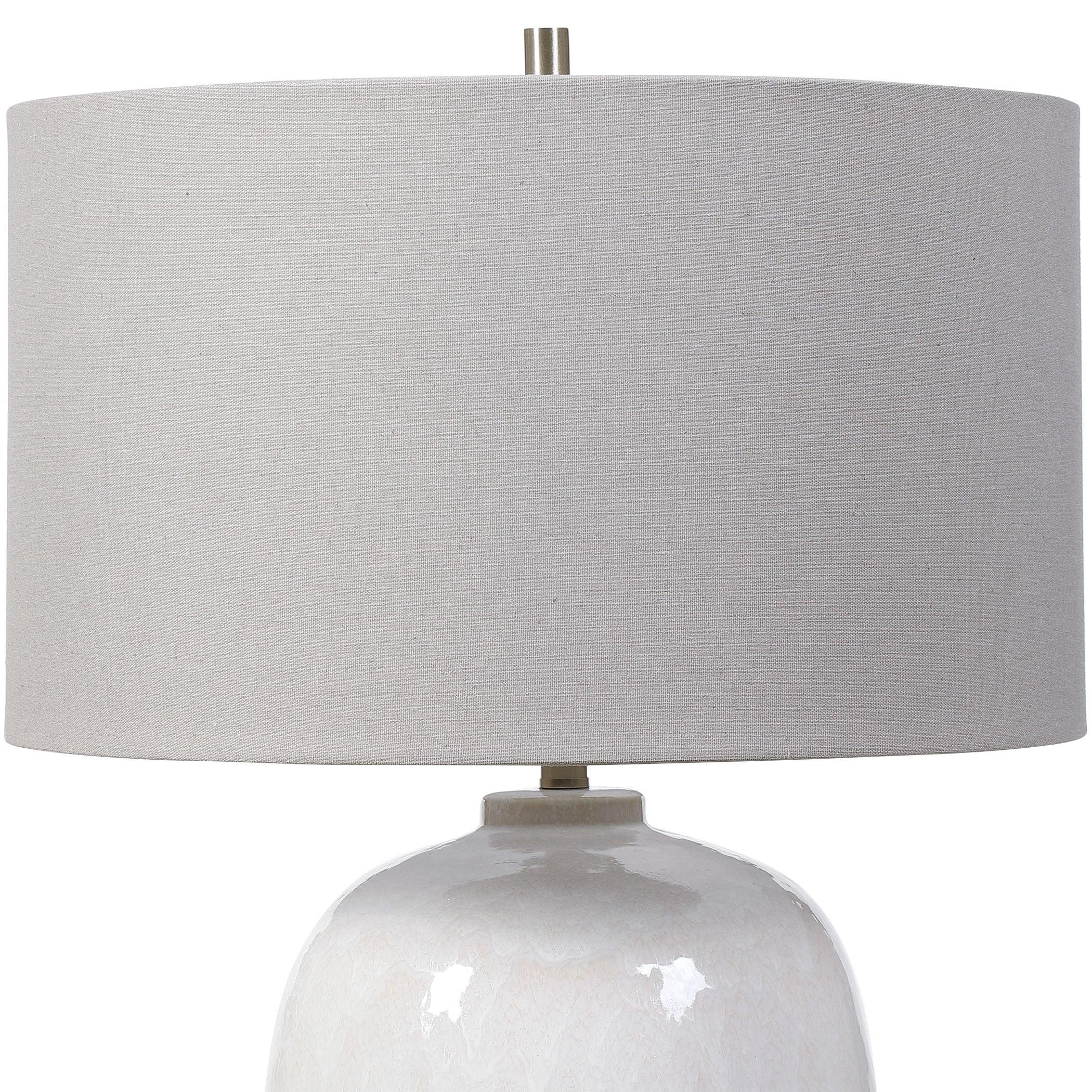 WINTERSCAPE WHITE GLAZE TABLE LAMP - Frankwebs