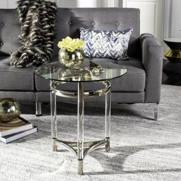 LETTY ROUND ACRYLIC END TABLE - Frankwebs