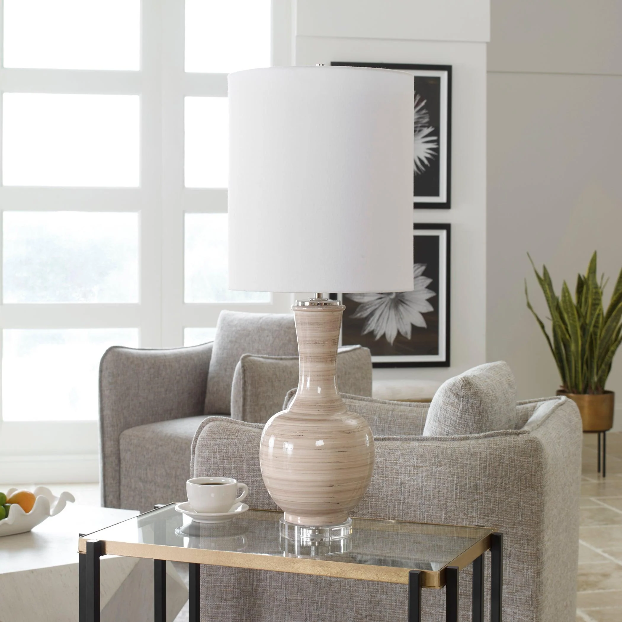 CHALICE STRIPED TABLE LAMP - Frankwebs