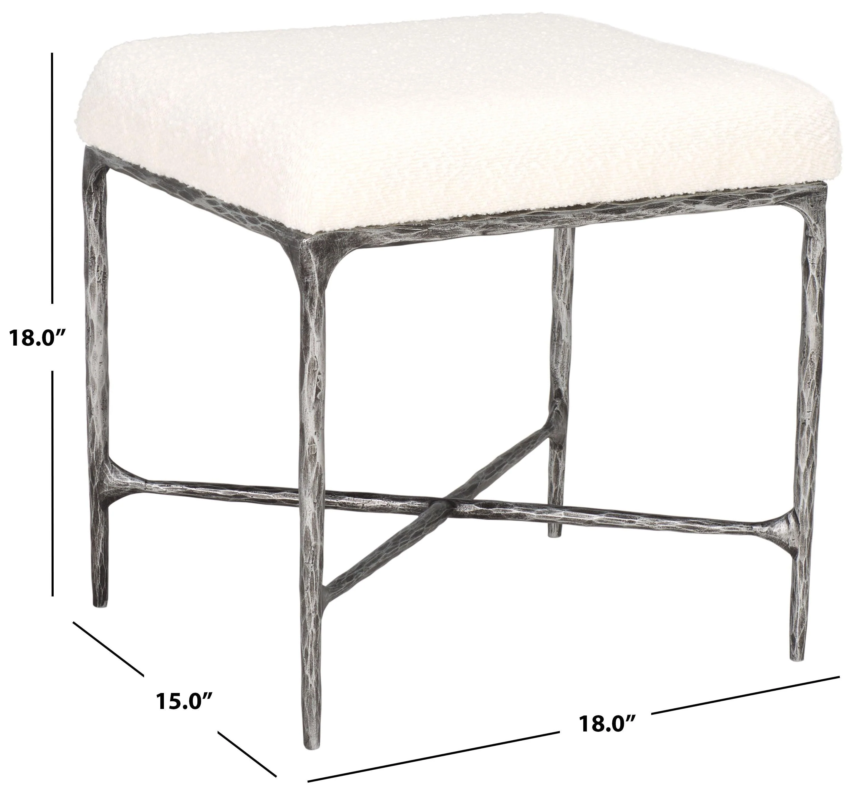 MANDY BOUCLE AND METAL OTTOMAN - Frankwebs