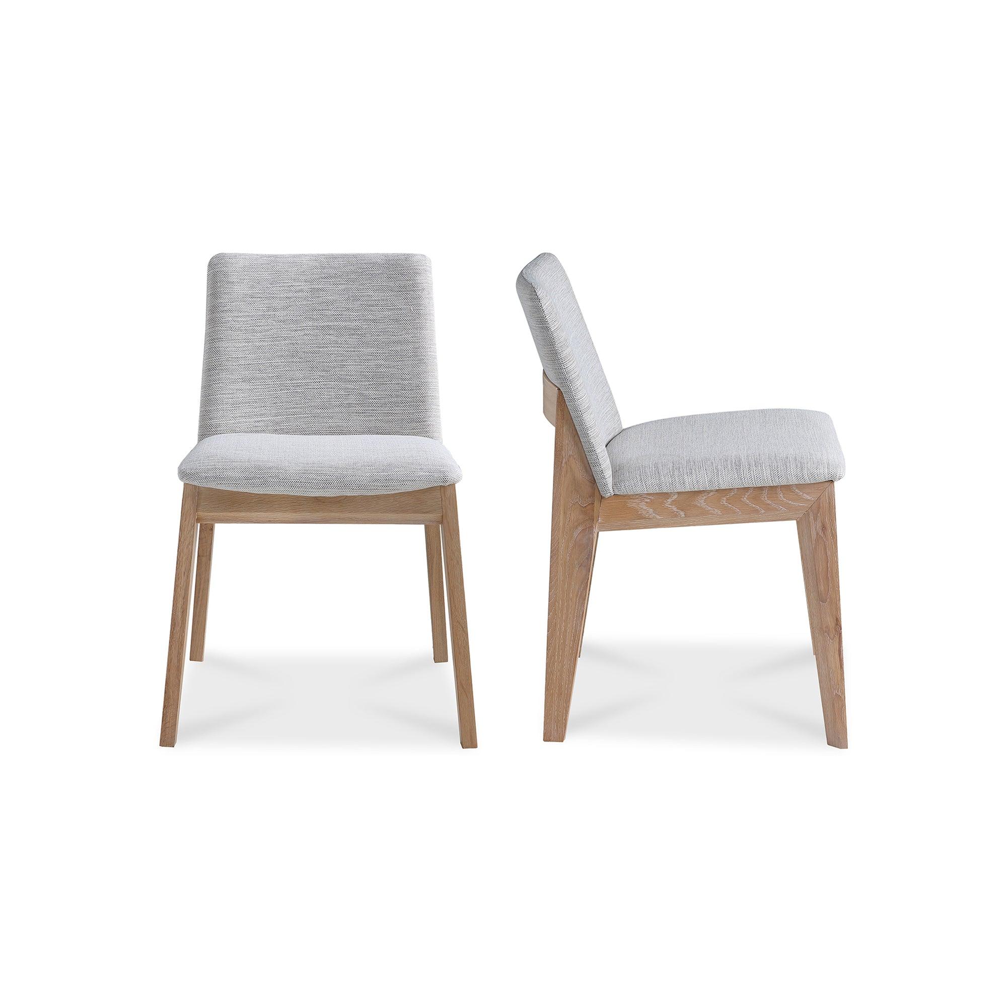 Deco Oak Dining Chair Light Grey - Set Of Two - Frankwebs