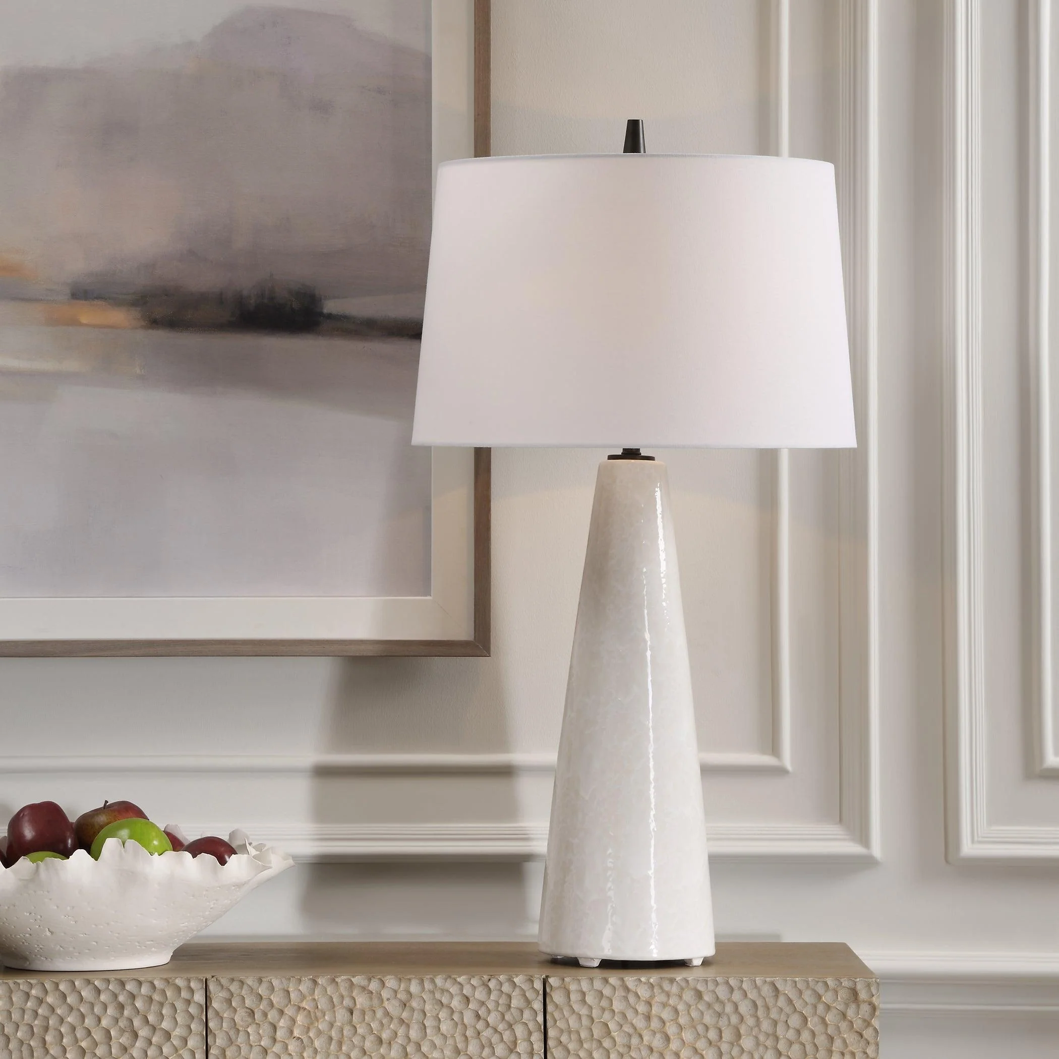 Loire Ivory Glaze Table Lamp - Frankwebs