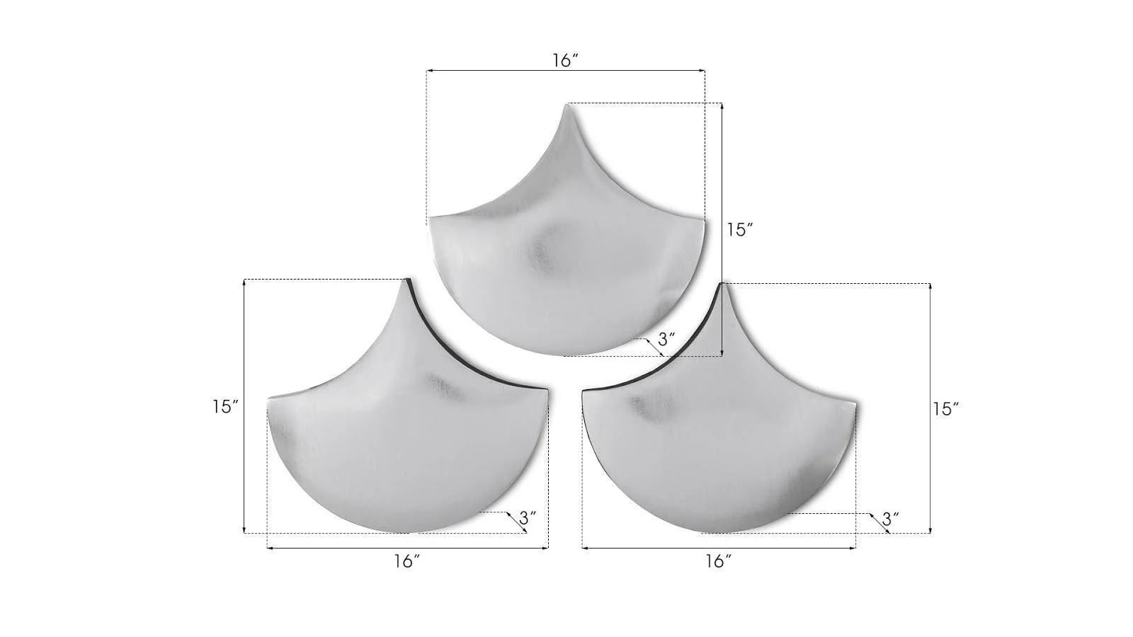 Scales Wall Tiles, Silver Leaf, Set of 3 - Frankwebs
