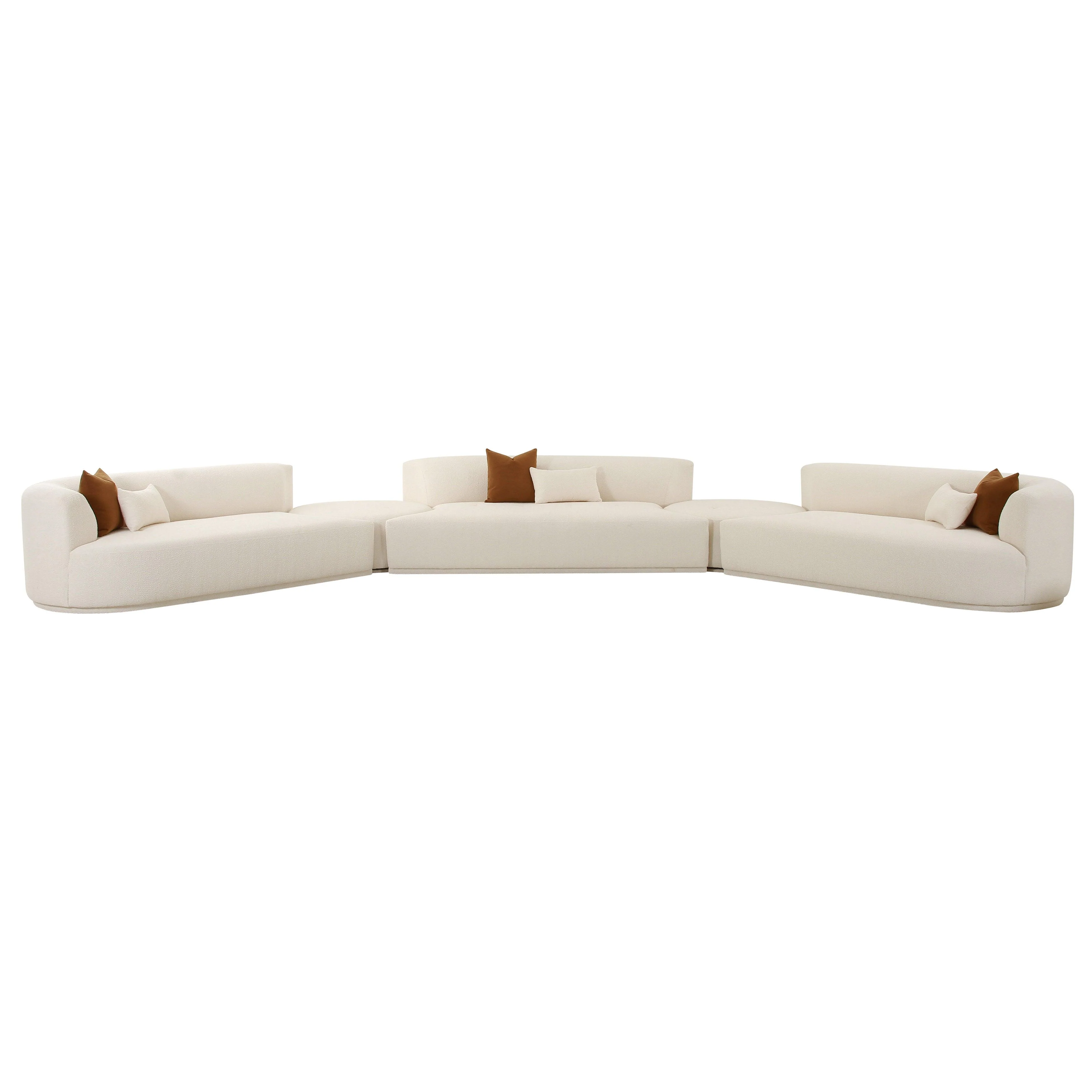 Fickle Cream Boucle 5-Piece Modular Sectional - Frankwebs