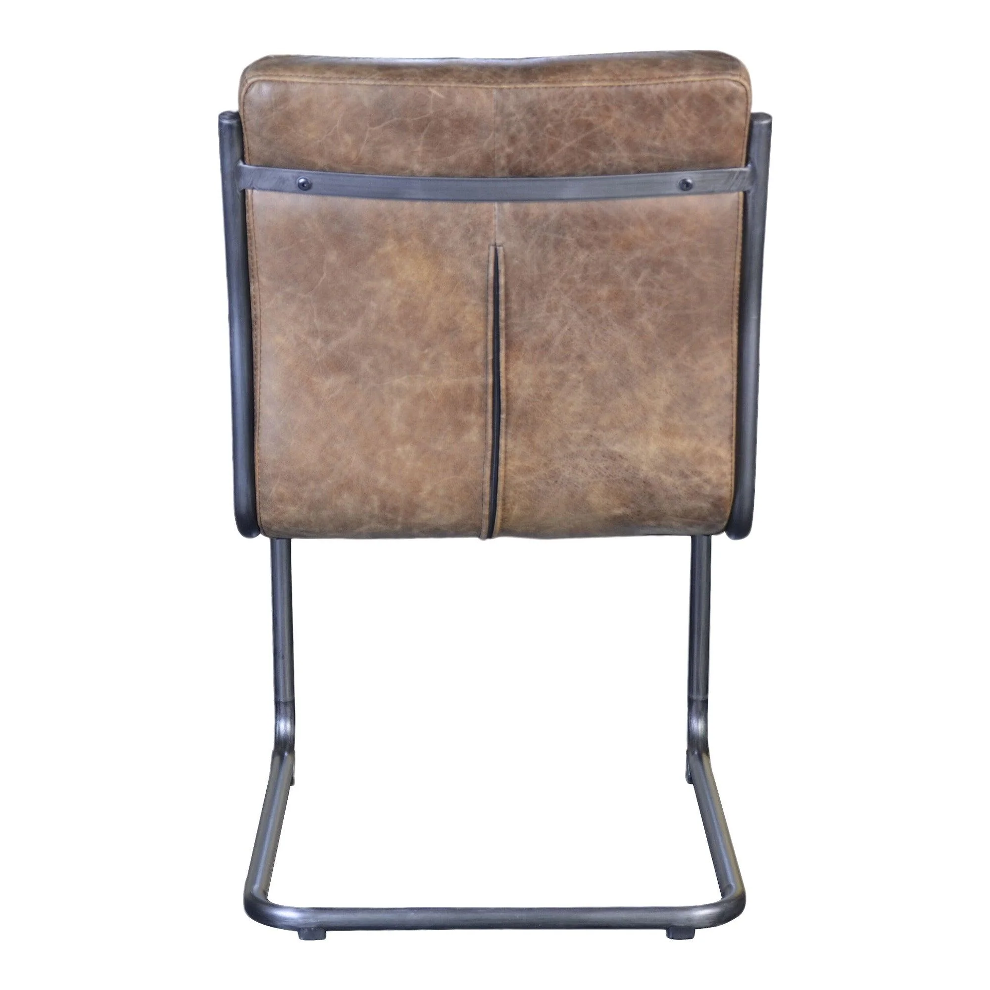 Ansel Dining Chair Grazed Brown Leather - Set Of Two - Frankwebs