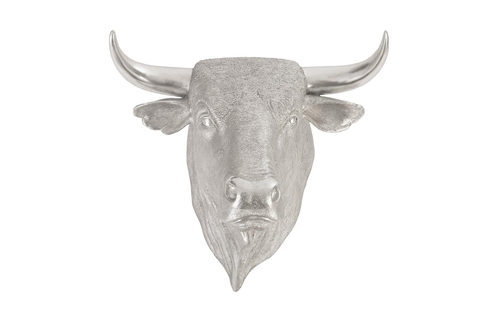 Spanish Fighting Bull Wall Art, Resin, Silver Leaf - Frankwebs