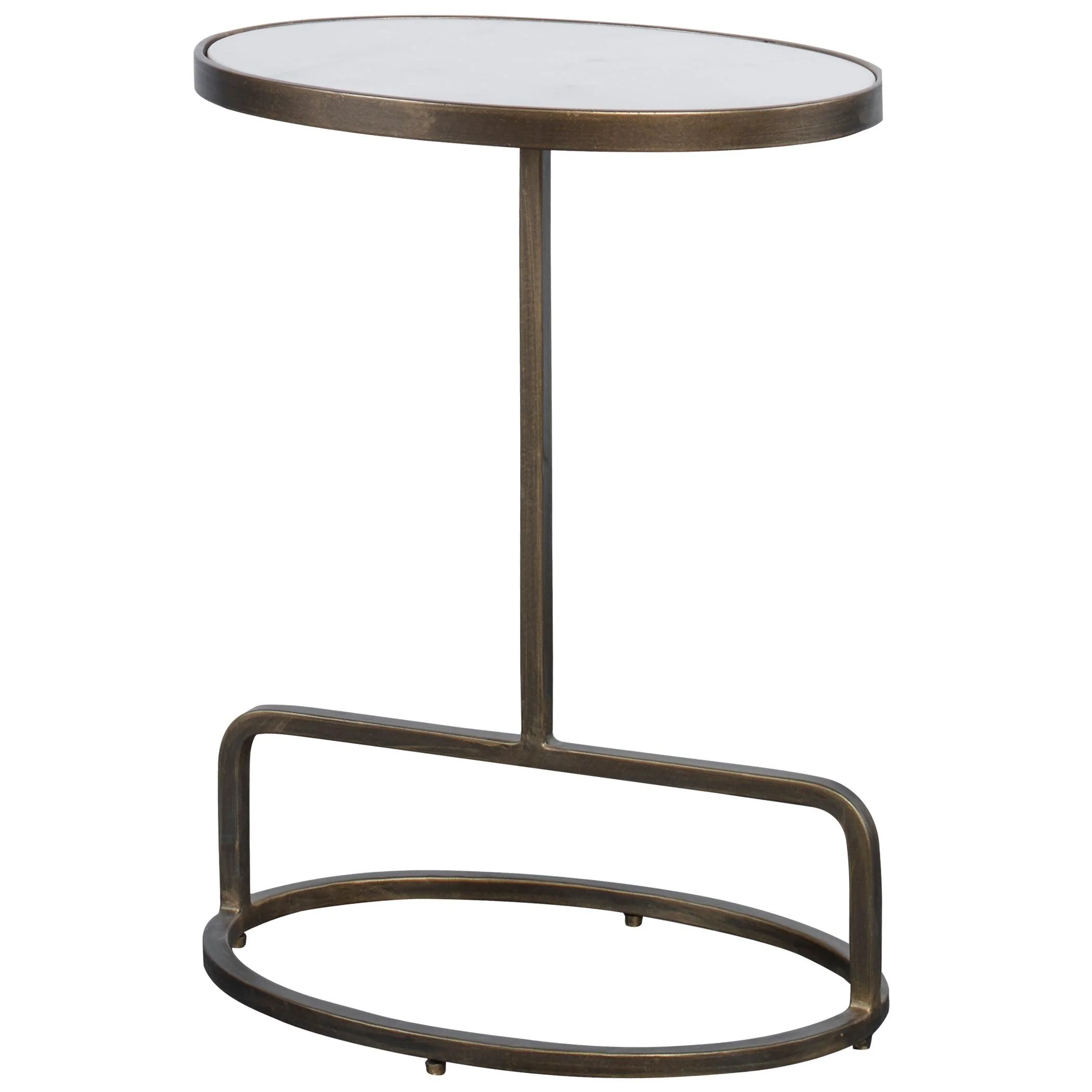 JESSENIA WHITE MARBLE ACCENT TABLE - Frankwebs