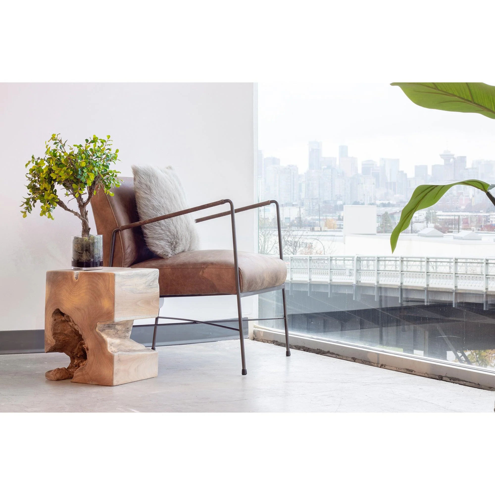 Dagwood Leather Arm Chair Open Road Brown Leather - Frankwebs