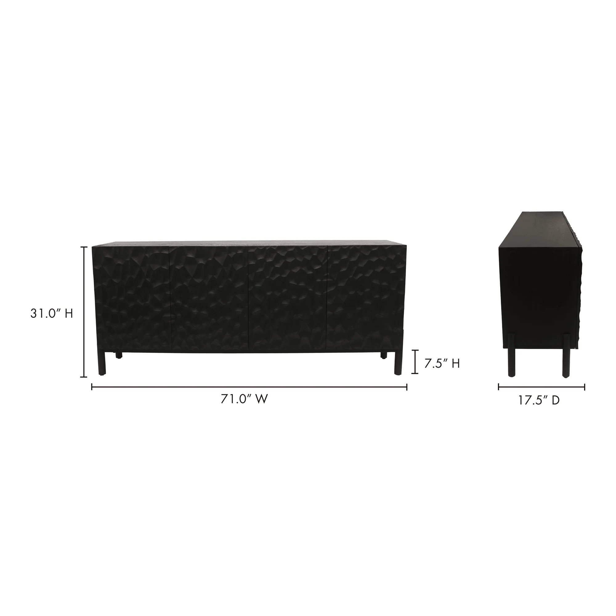 Misaki Oak Sideboard Black - Frankwebs