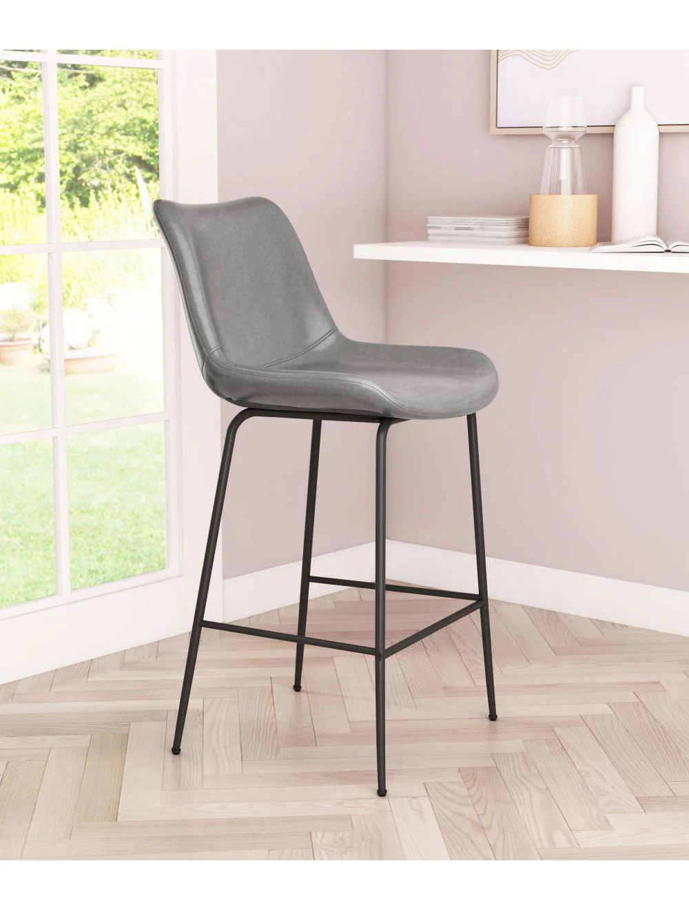 Byron Counter Chair Gray - Frankwebs
