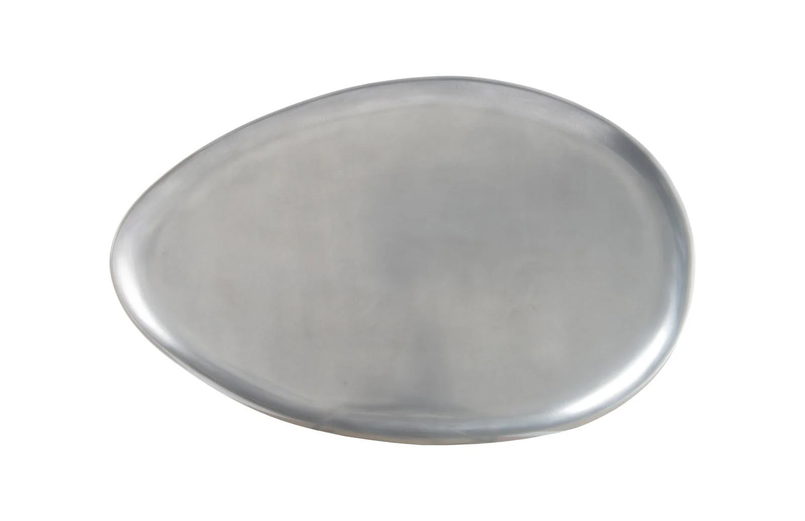 River Stone Coffee Table, Large, Resin, Polished Aluminum Finish - Frankwebs