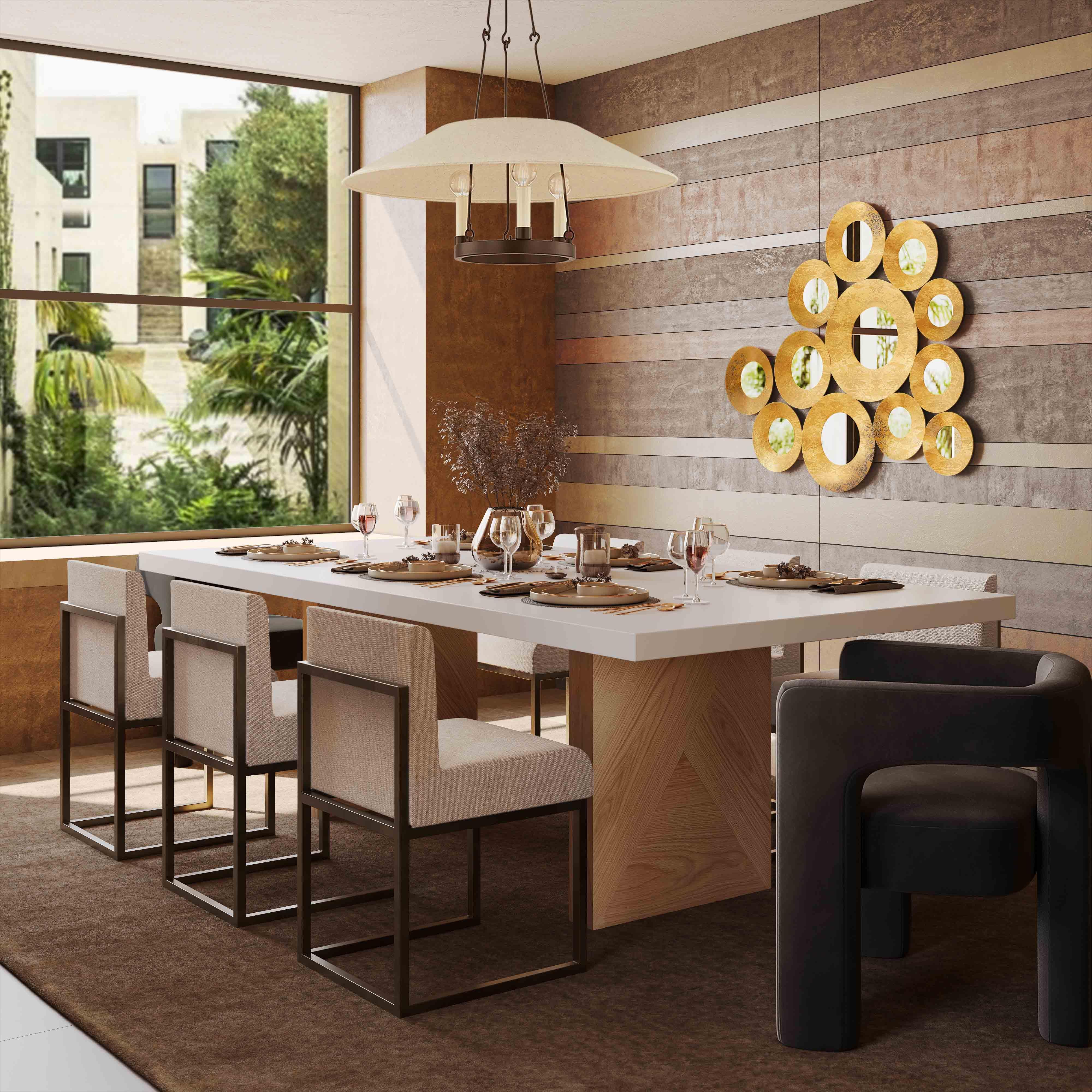 Madeline White Gloss and Natural Ash Dining Table - Frankwebs