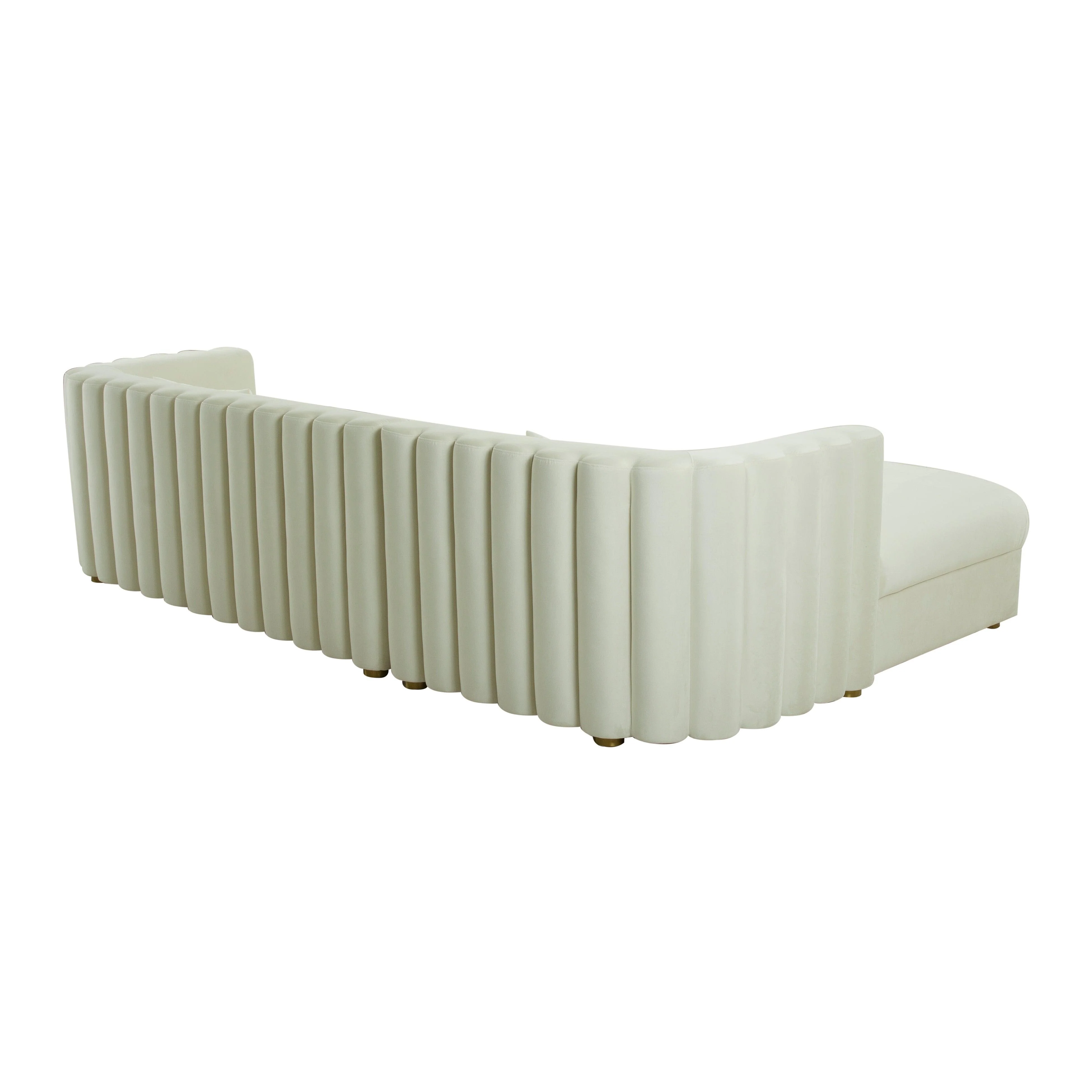 Callie Cream Velvet Sectional - LAF - Frankwebs