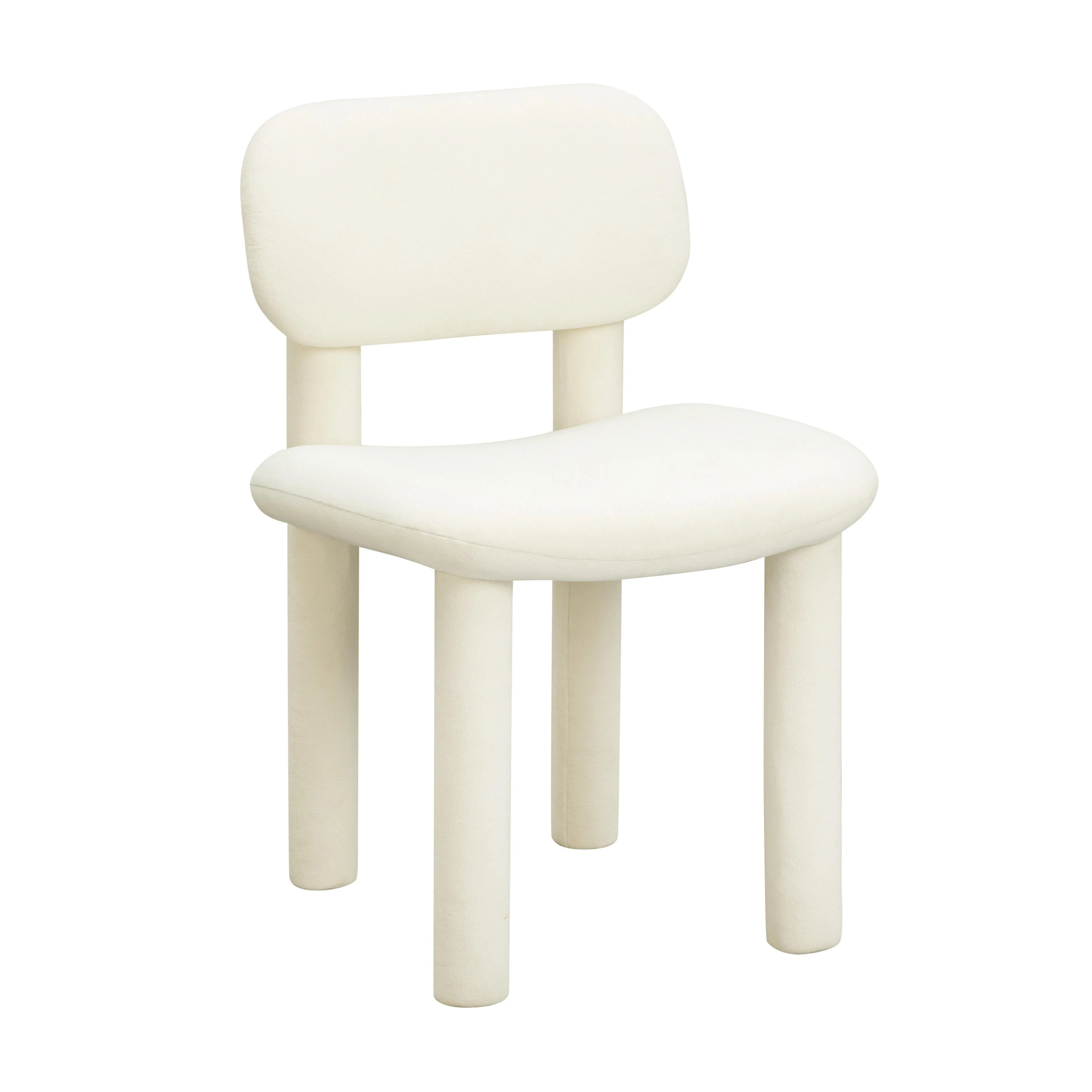 Elise Ivory White Velvet Dining Chair - Frankwebs