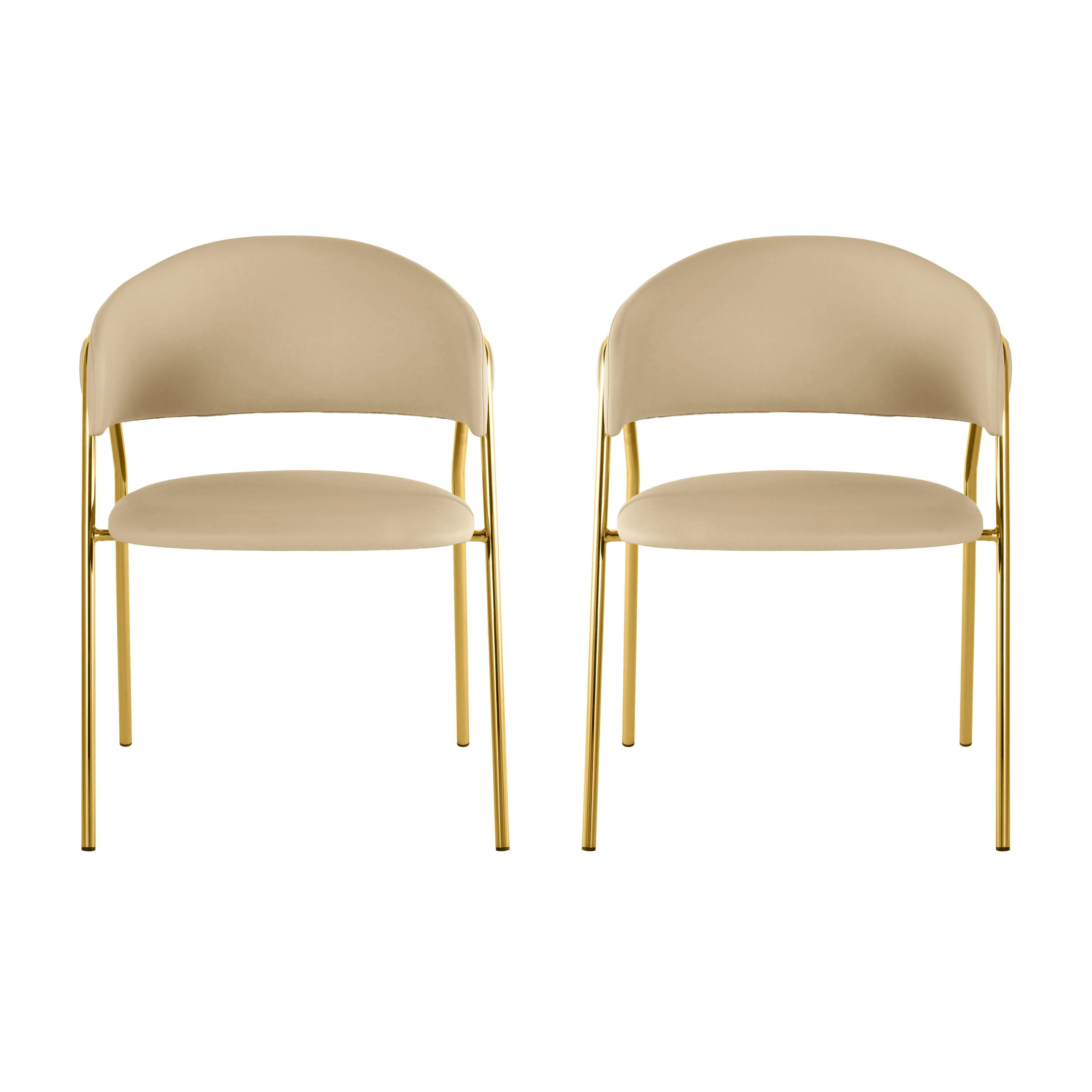 Lara Cream Vegan Leather Dining Chair by Inspire Me! Home Decor - Set of 2 - Frankwebs