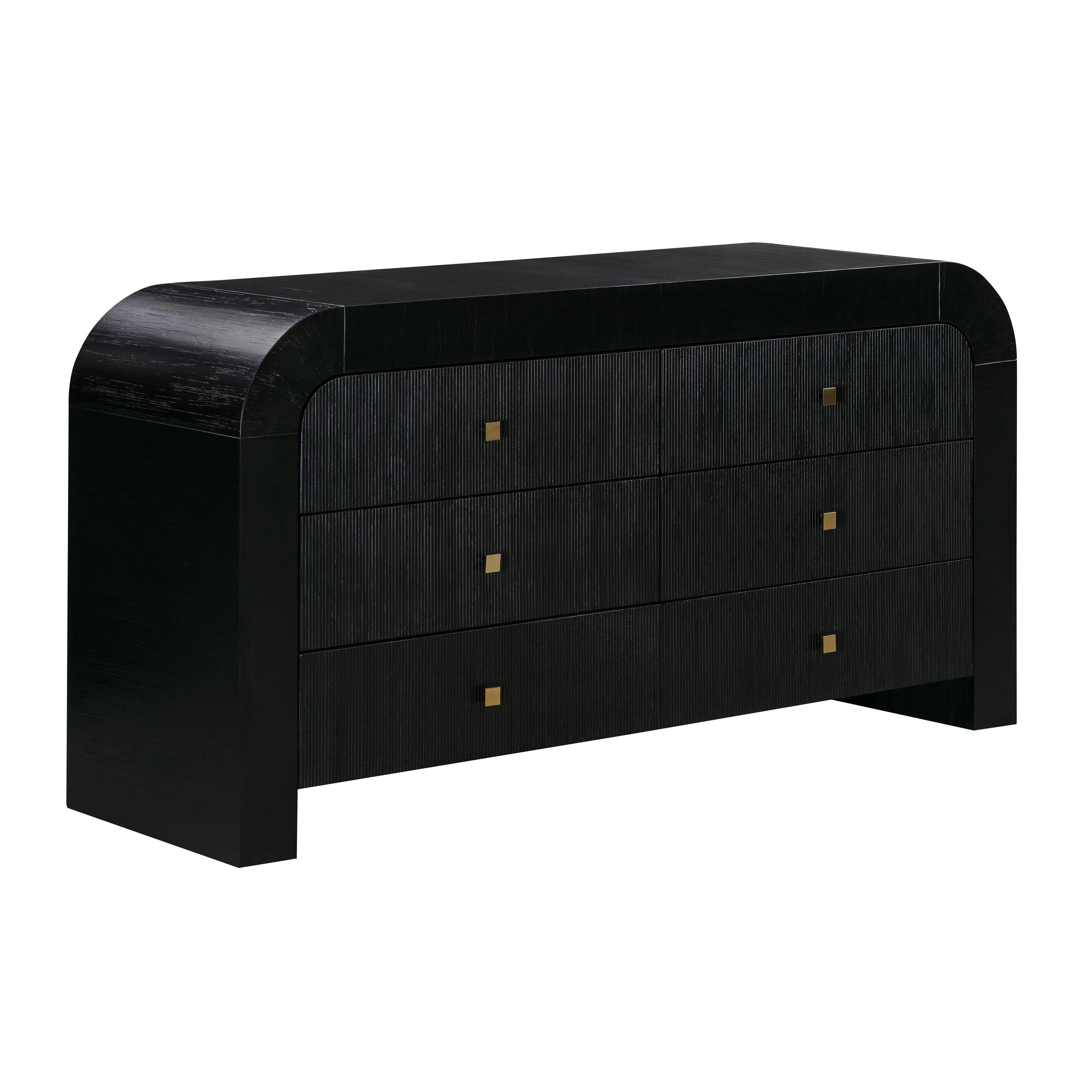 Hump 6 Drawer Black Dresser - Frankwebs