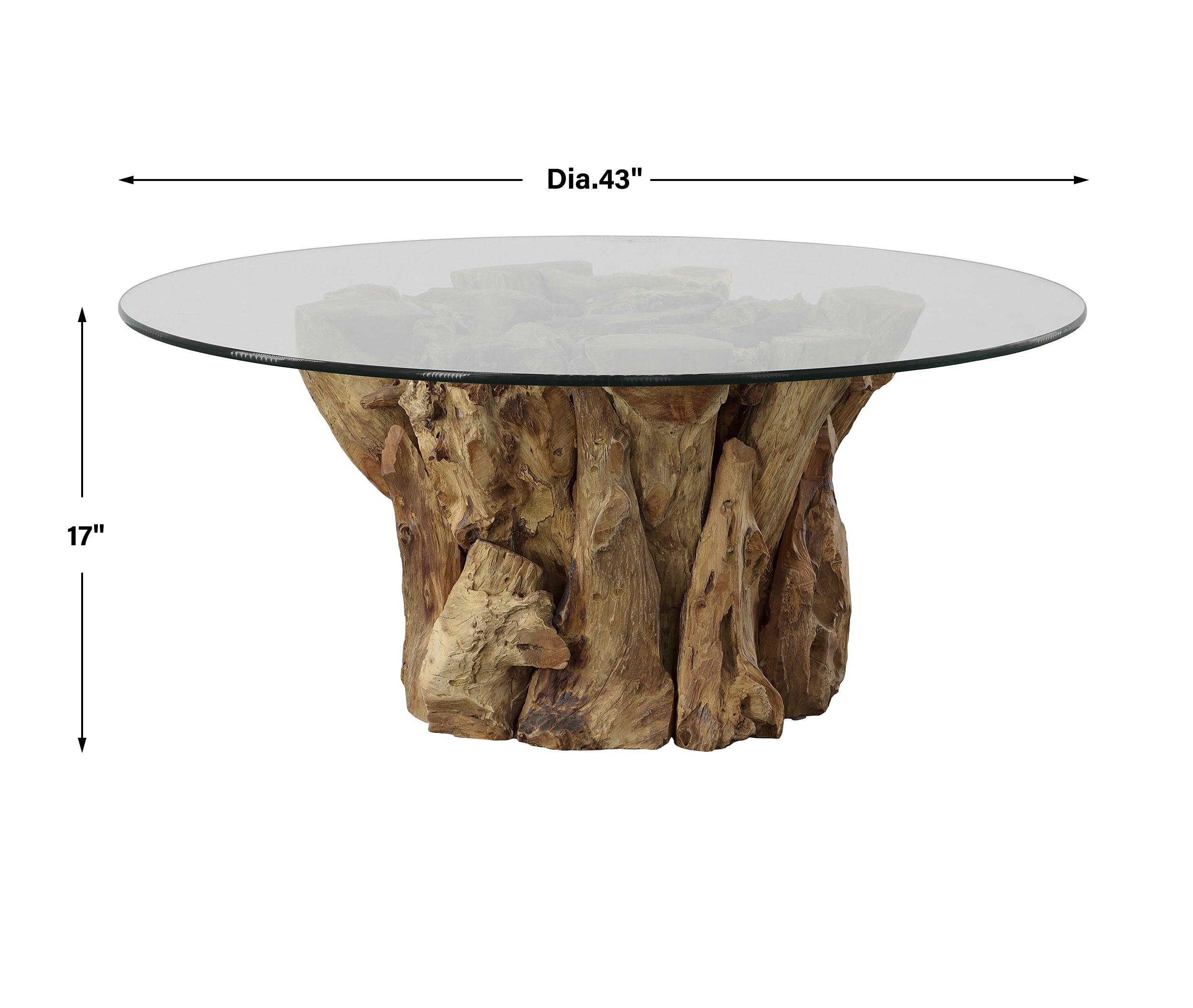 Driftwood Glass Top Large Coffee Table - Frankwebs