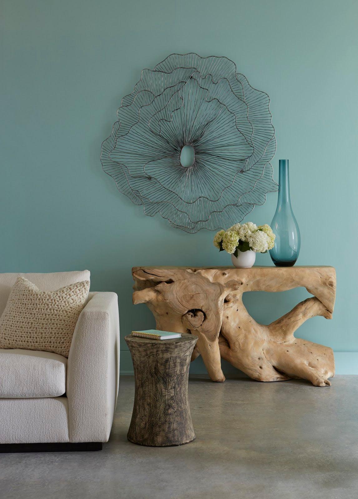 Drum Stool, Mango Wood, Gray Stone - Frankwebs