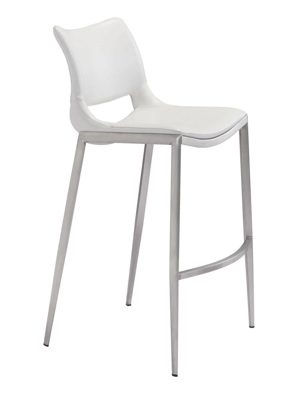 Ace Bar Chair (Set of 2) White & Silver - Frankwebs
