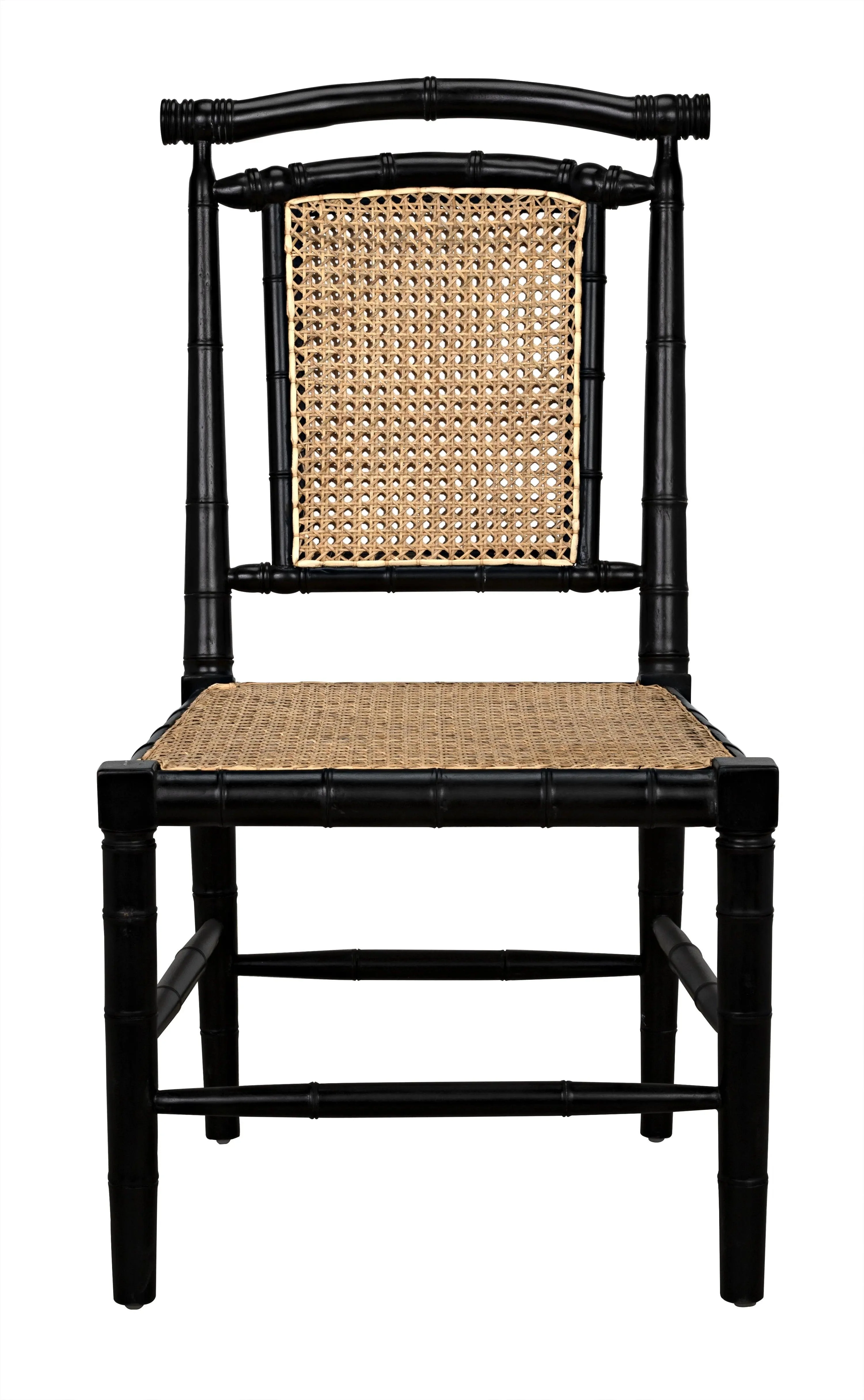 Colonial Bamboo Side Chair, Hand Rubbed Black - Frankwebs