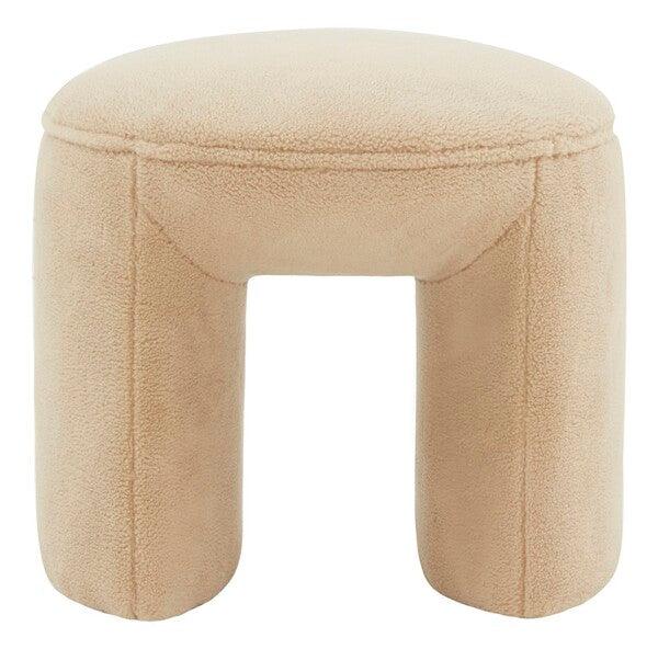 VIVIE FAUX SHEARLING OTTOMAN - Frankwebs