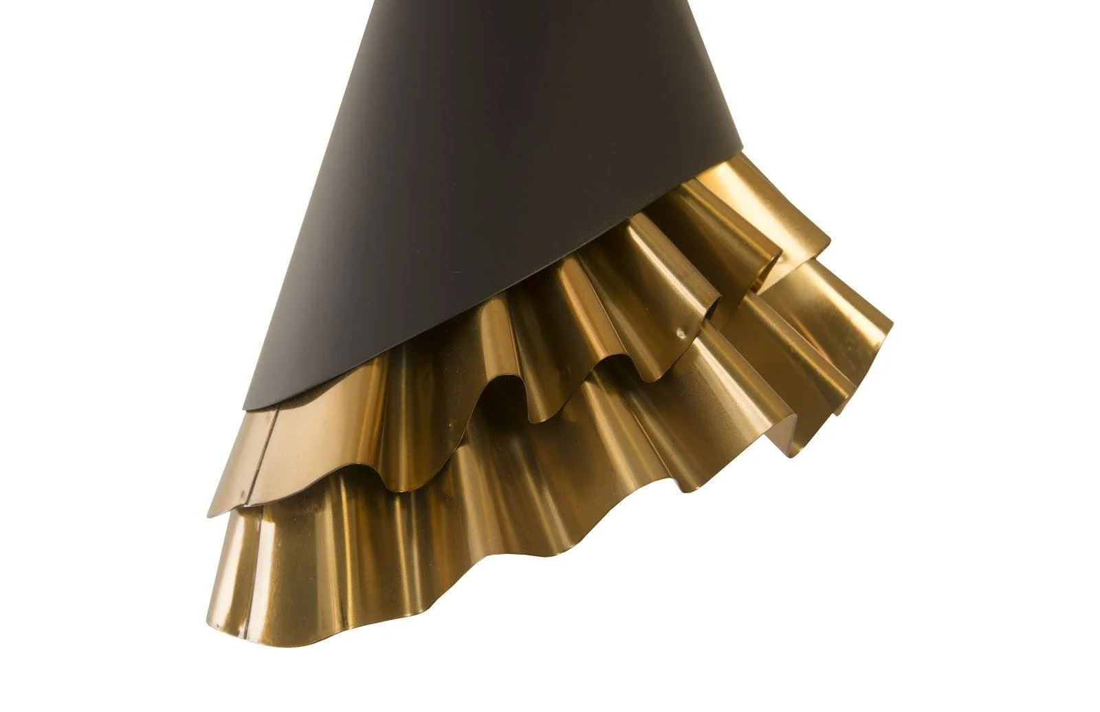 Ruffle Pendant Lamp, Black/Brass - Frankwebs