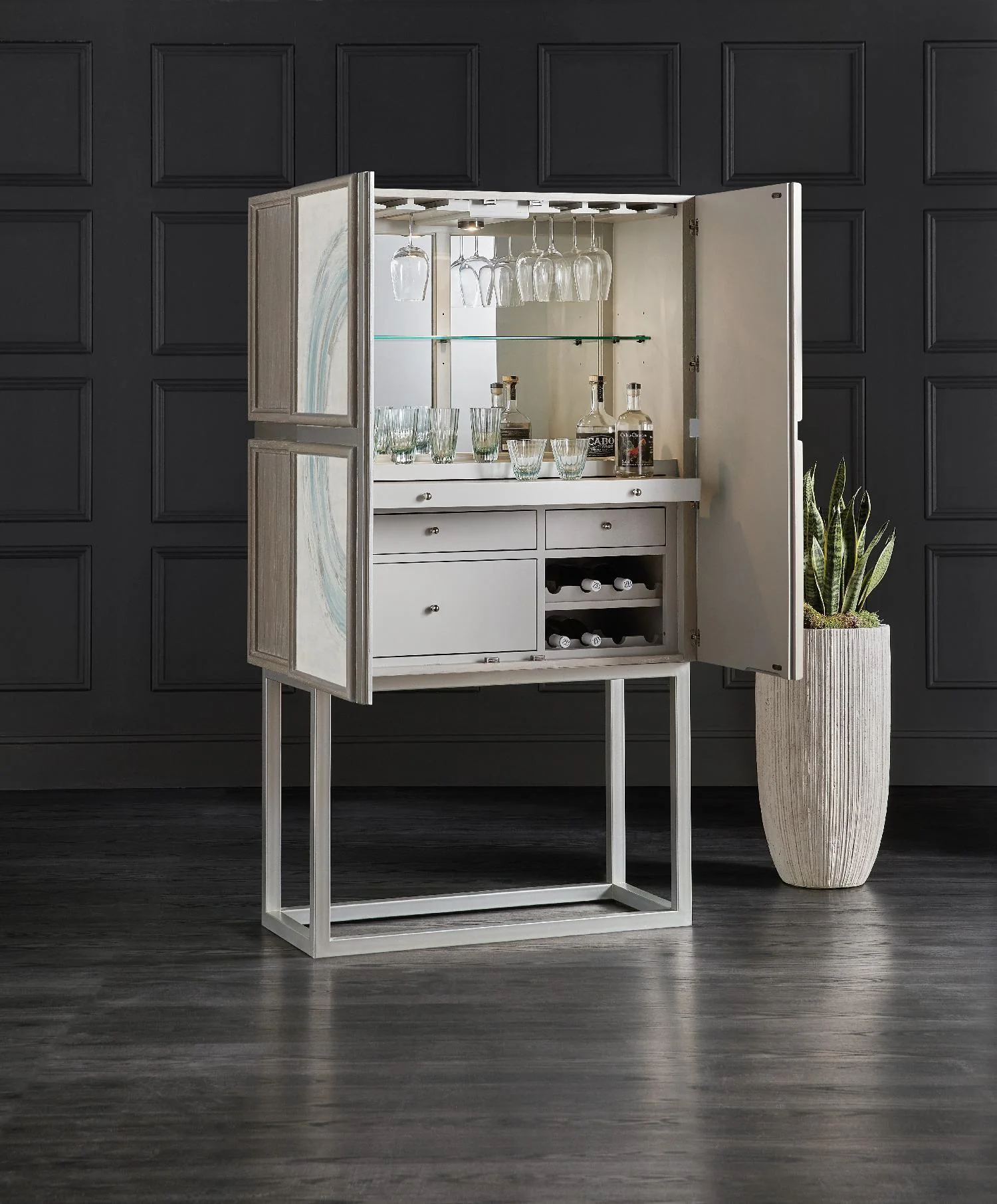 Melange Kandin Bar Cabinet - Frankwebs
