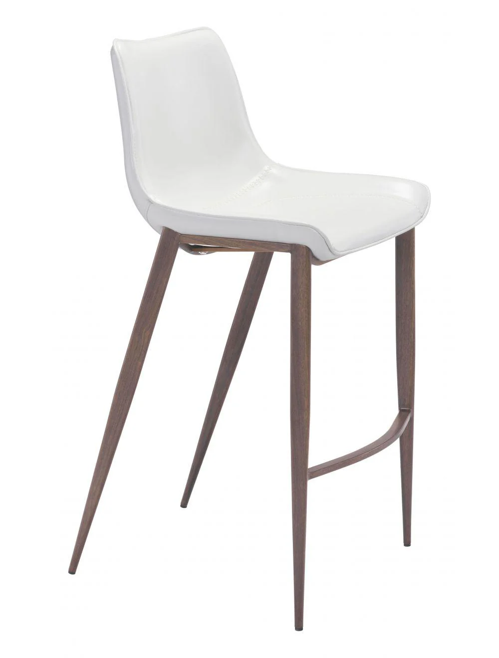 Magnus Bar Chair (Set of 2) White & Walnut - Frankwebs
