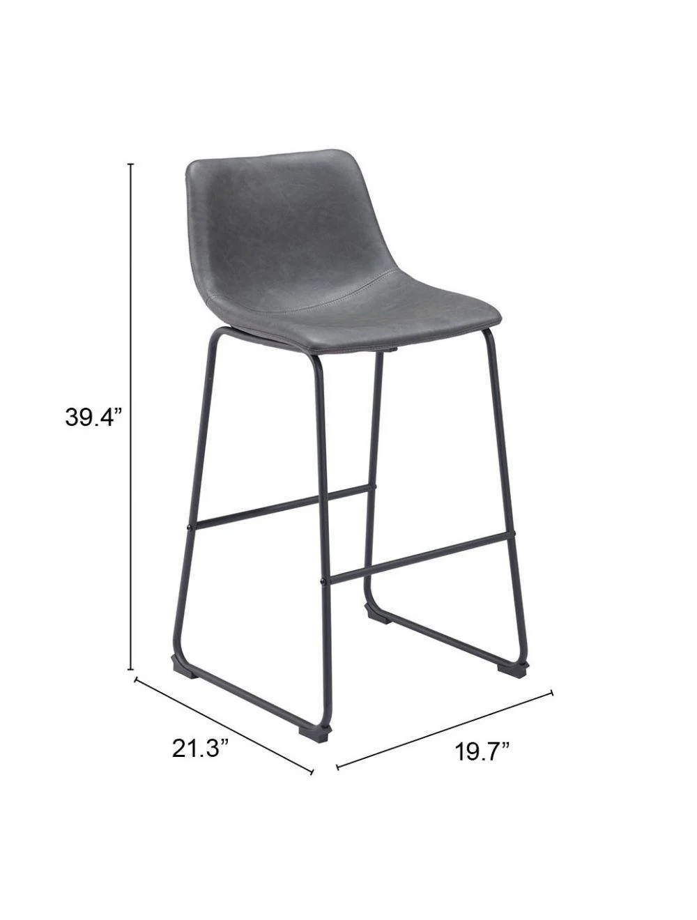 Smart Bar Chair (Set of 2) Charcoal - Frankwebs