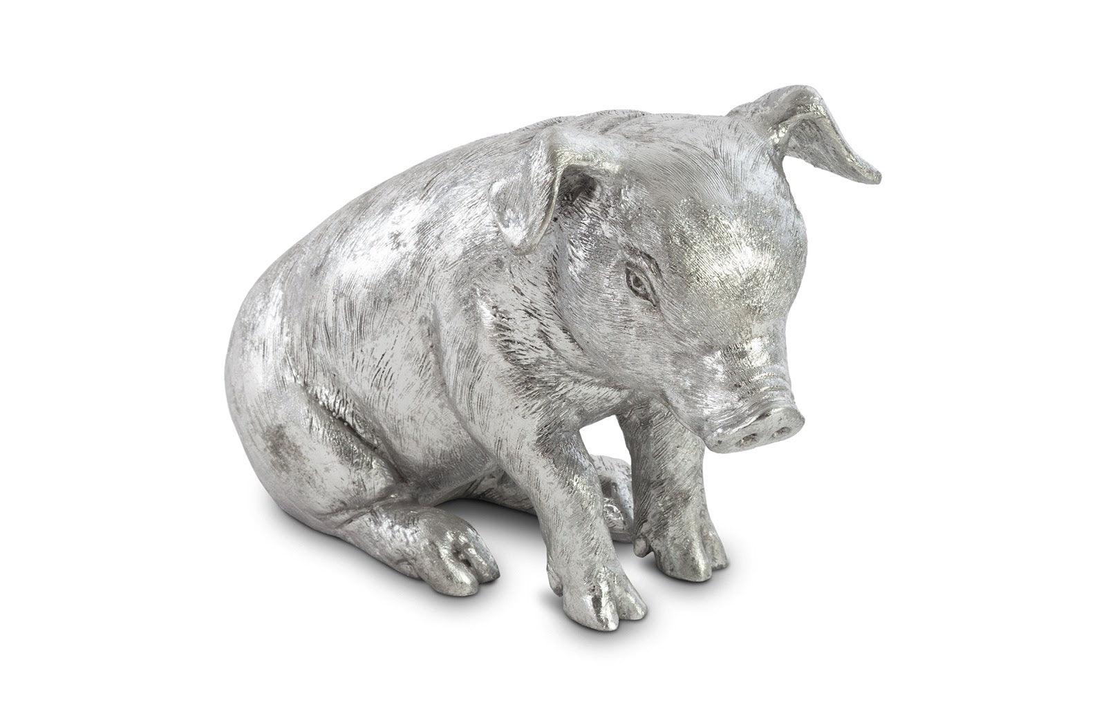 Sitting Piglet, Silver Leaf - Frankwebs
