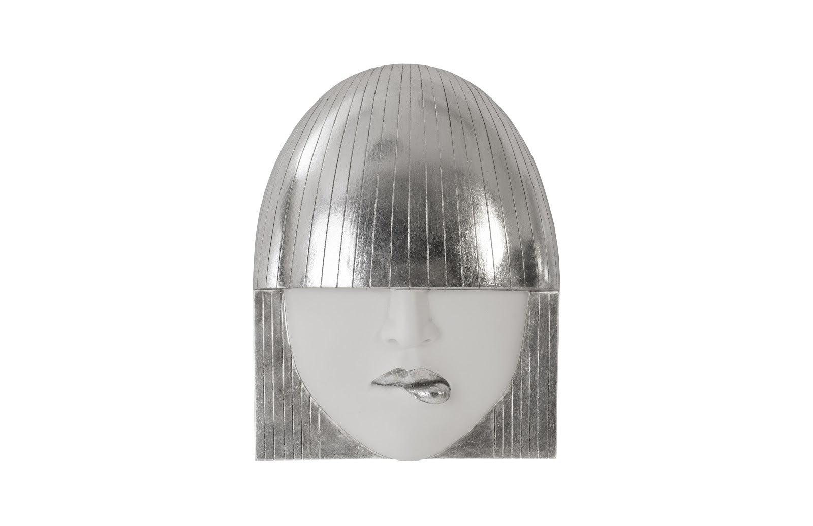 Fashion Faces Wall Art, Small, White and Silver Leaf, Set of 3 - Frankwebs