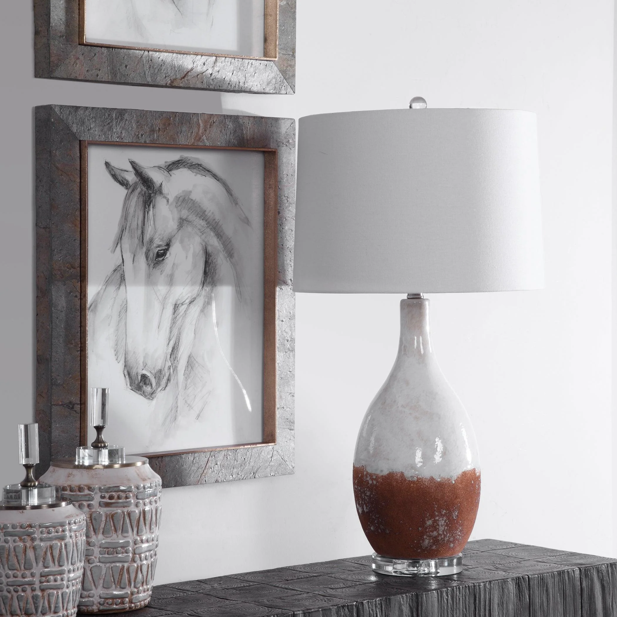 DURANGO RUST WHITE TABLE LAMP - Frankwebs