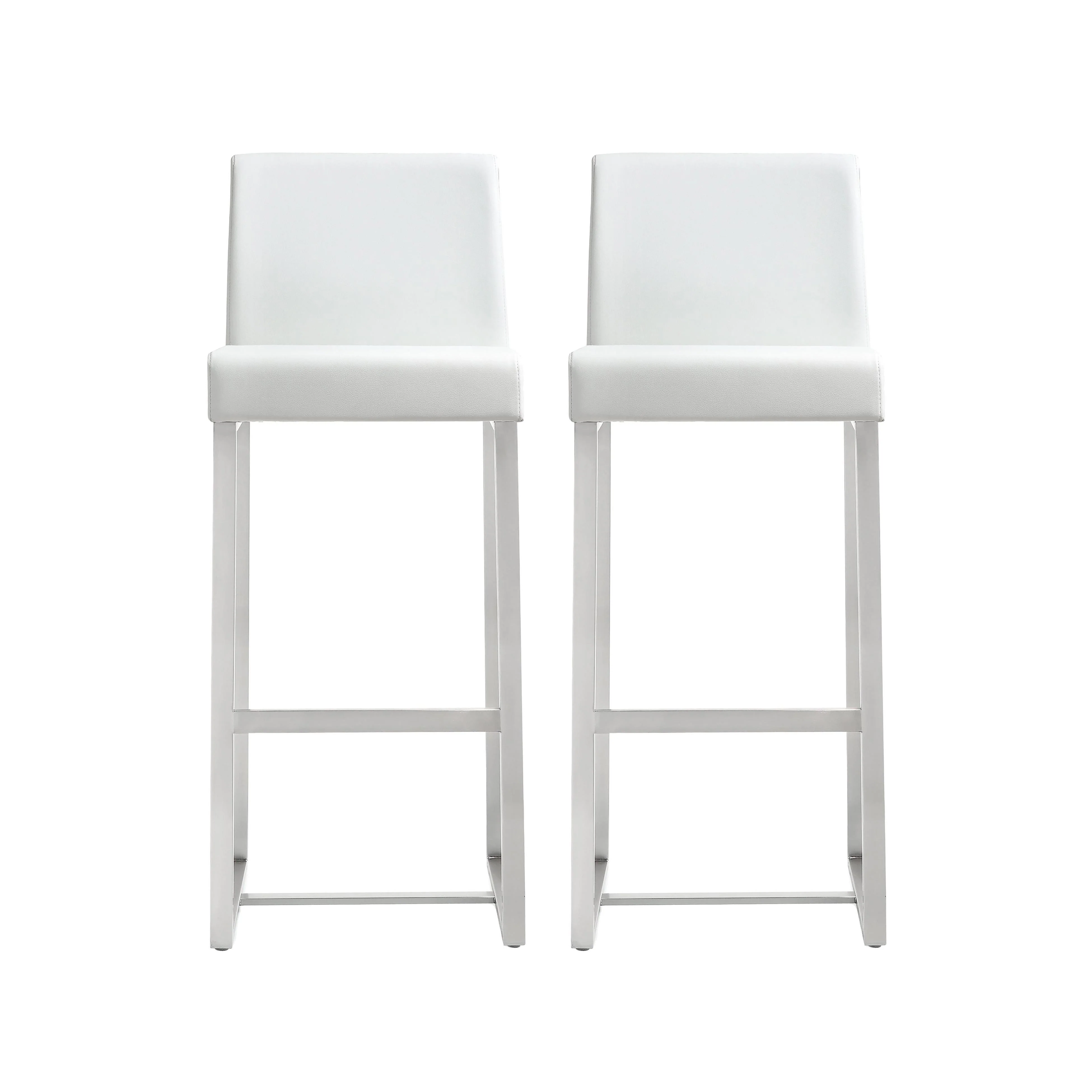 Denmark White Stainless Steel Barstool (Set of 2) - Frankwebs